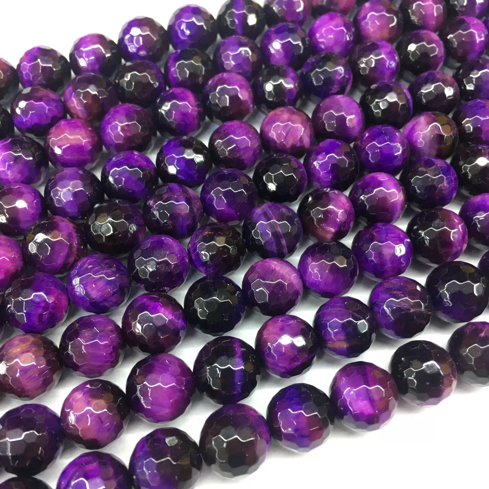 Purple Tiger Eye, Faceted Round, Approx 6mm-12mm, Approx 380mm