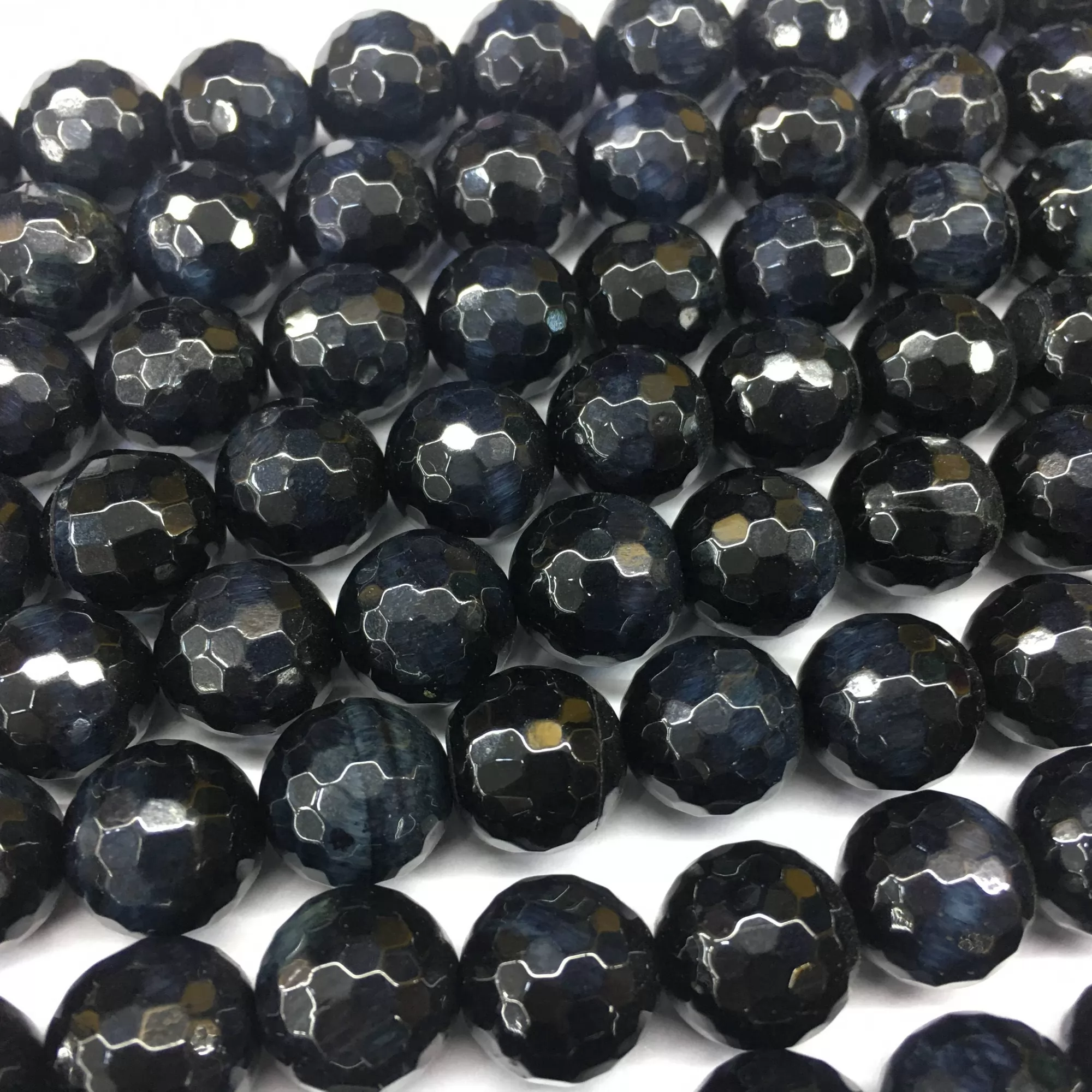 Grey Blueness Tiger Eye, Faceted Round, Approx 6mm-12mm, Approx 380mm