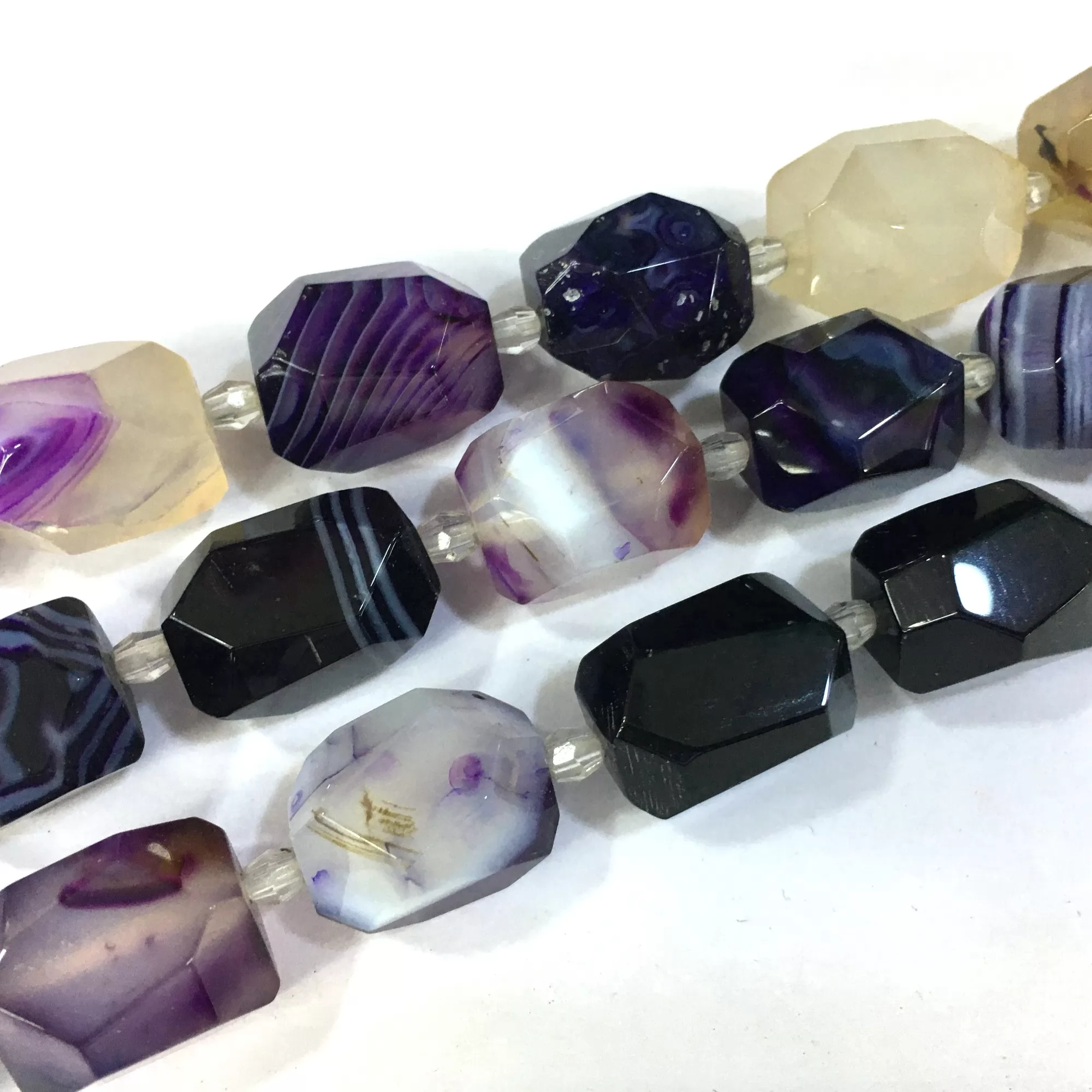 Purple Banded Agate, Big Slice, Approx 13x18mm, Approx 380mm