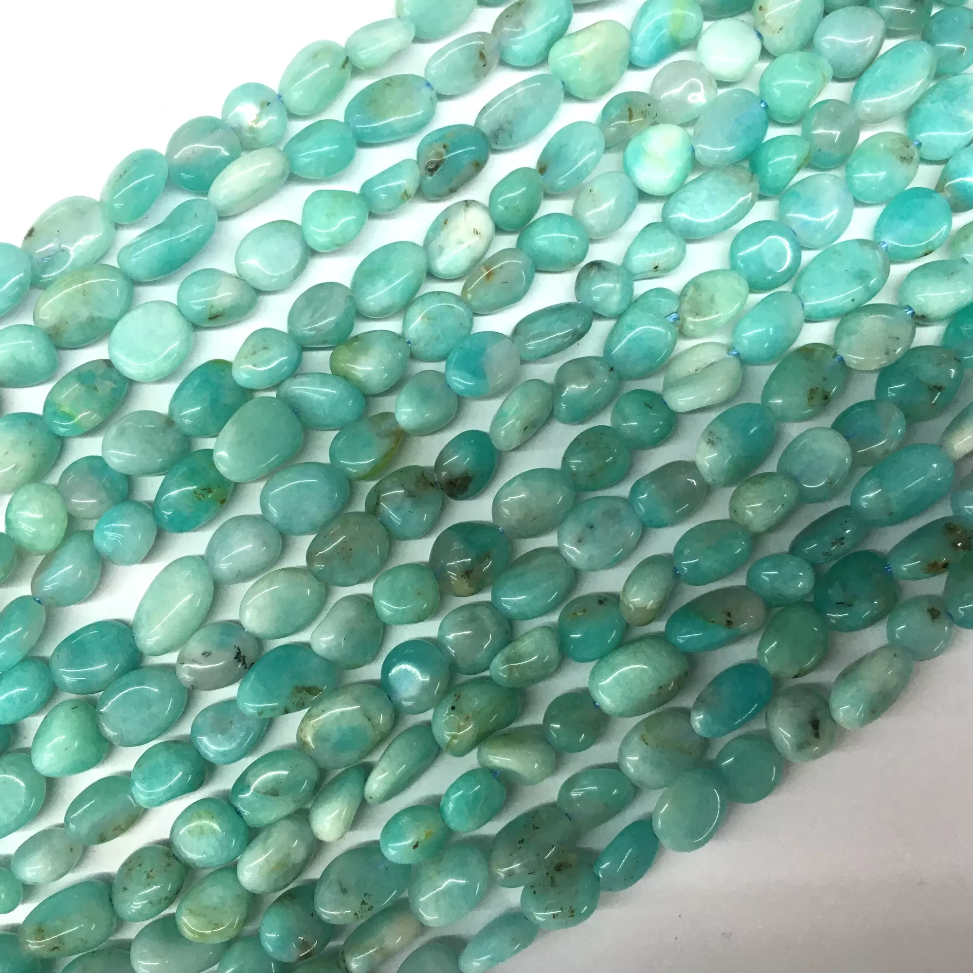 African Amazonite, Pebble Nuggets, 6-8mm, 8-10mm, Approx 380mm