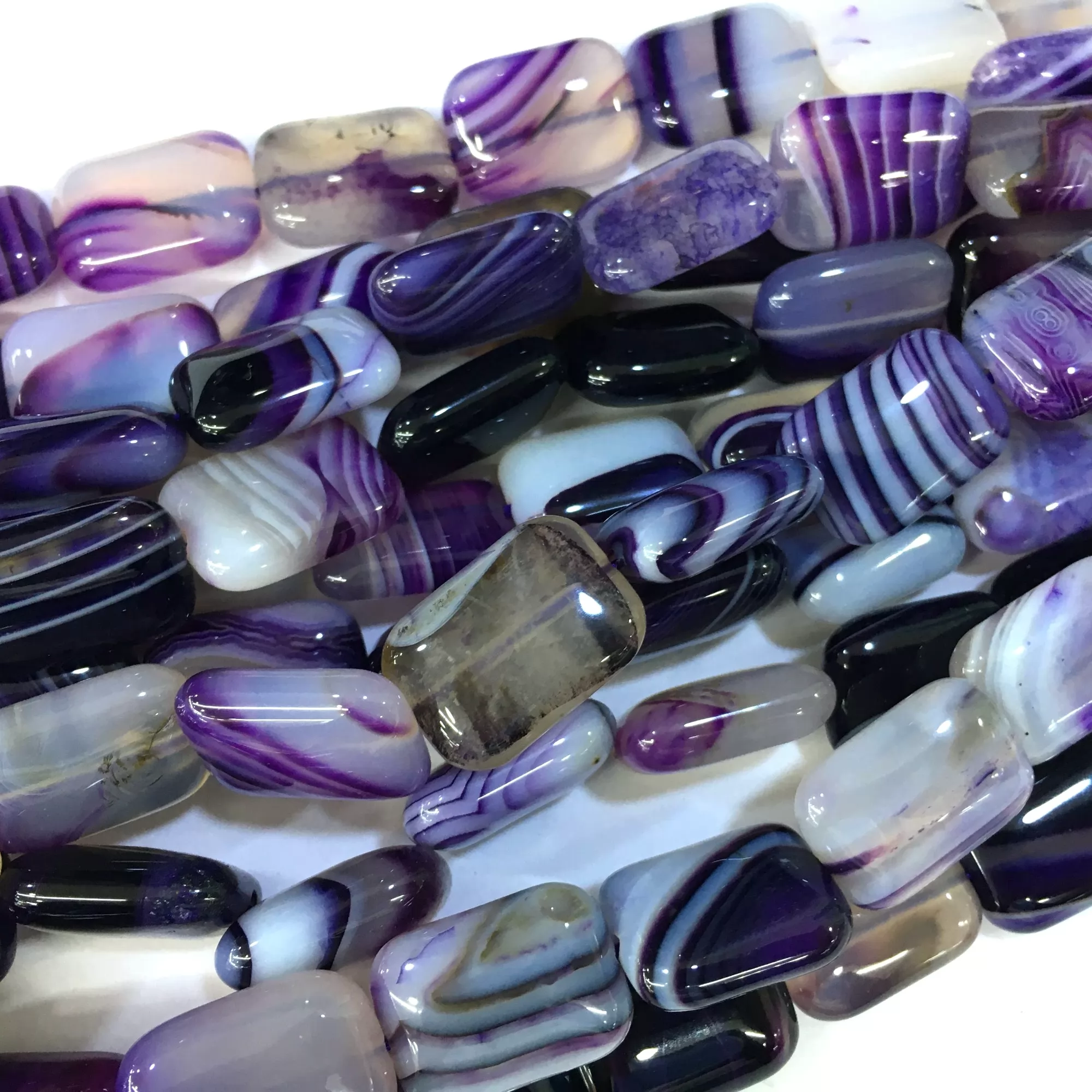 Purple Banded Agate, Rectangle, Approx 380mm