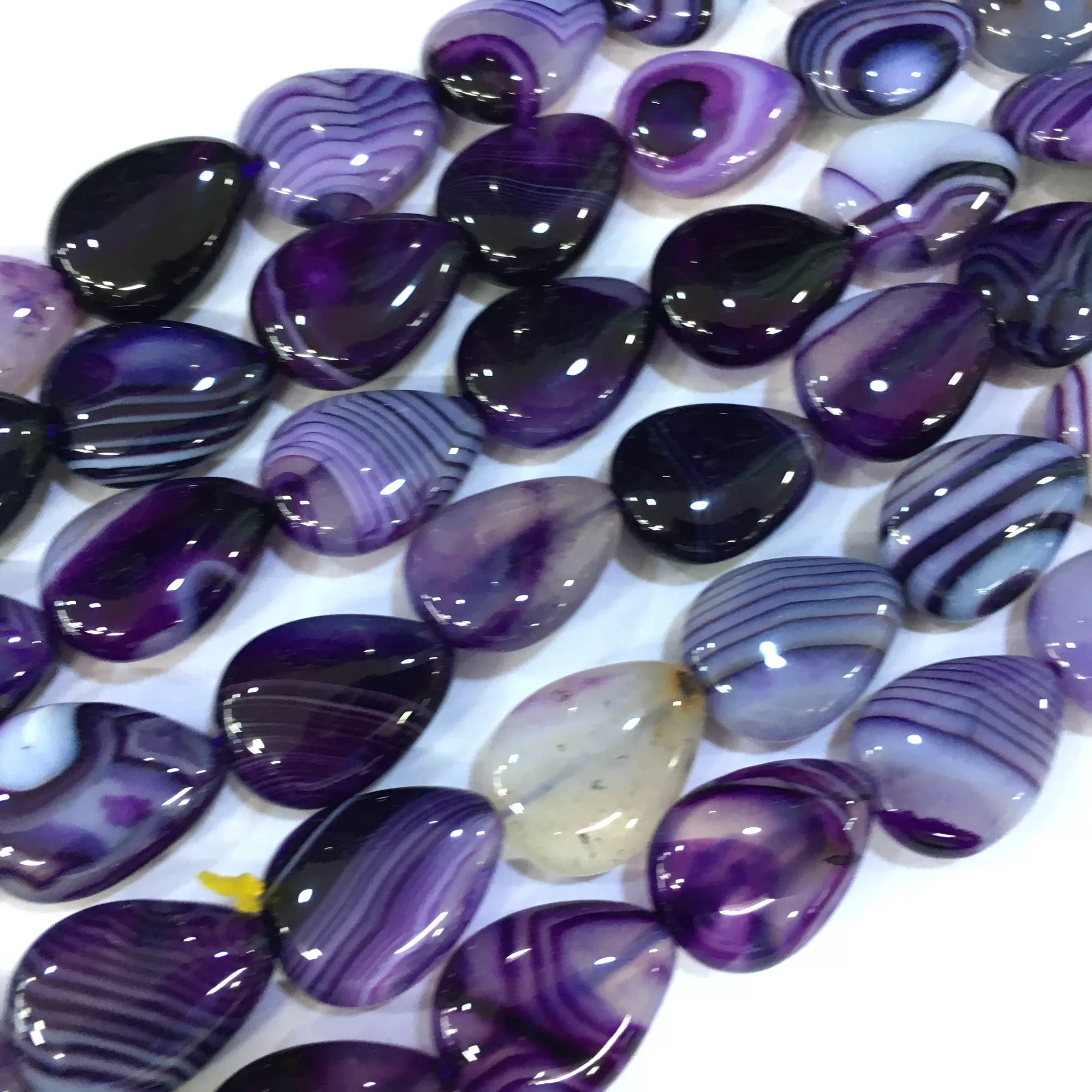 Purple Banded Agate, Puff Drop, Approx 380mm