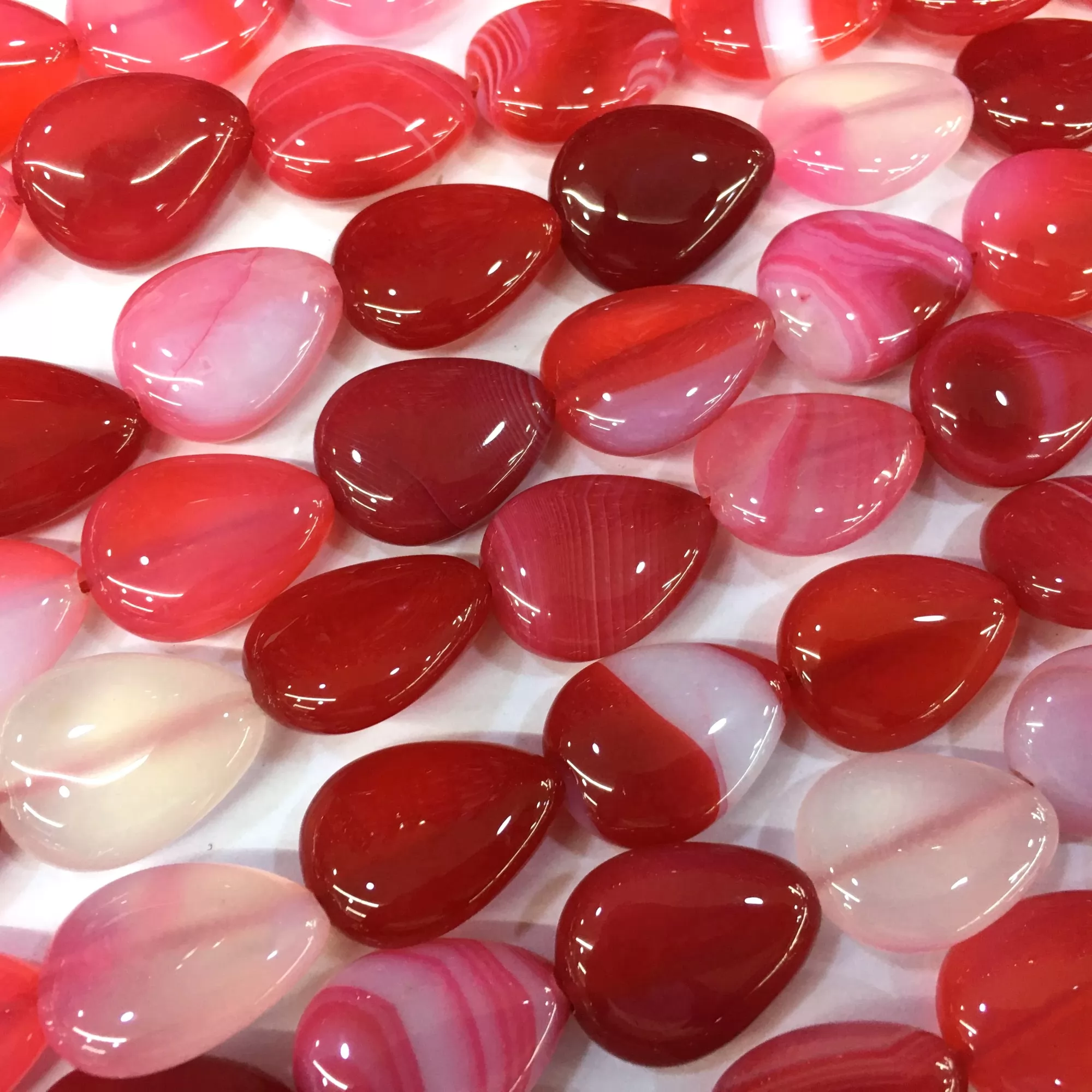 Pink Banded Agate, Puff Drop, Approx 380mm