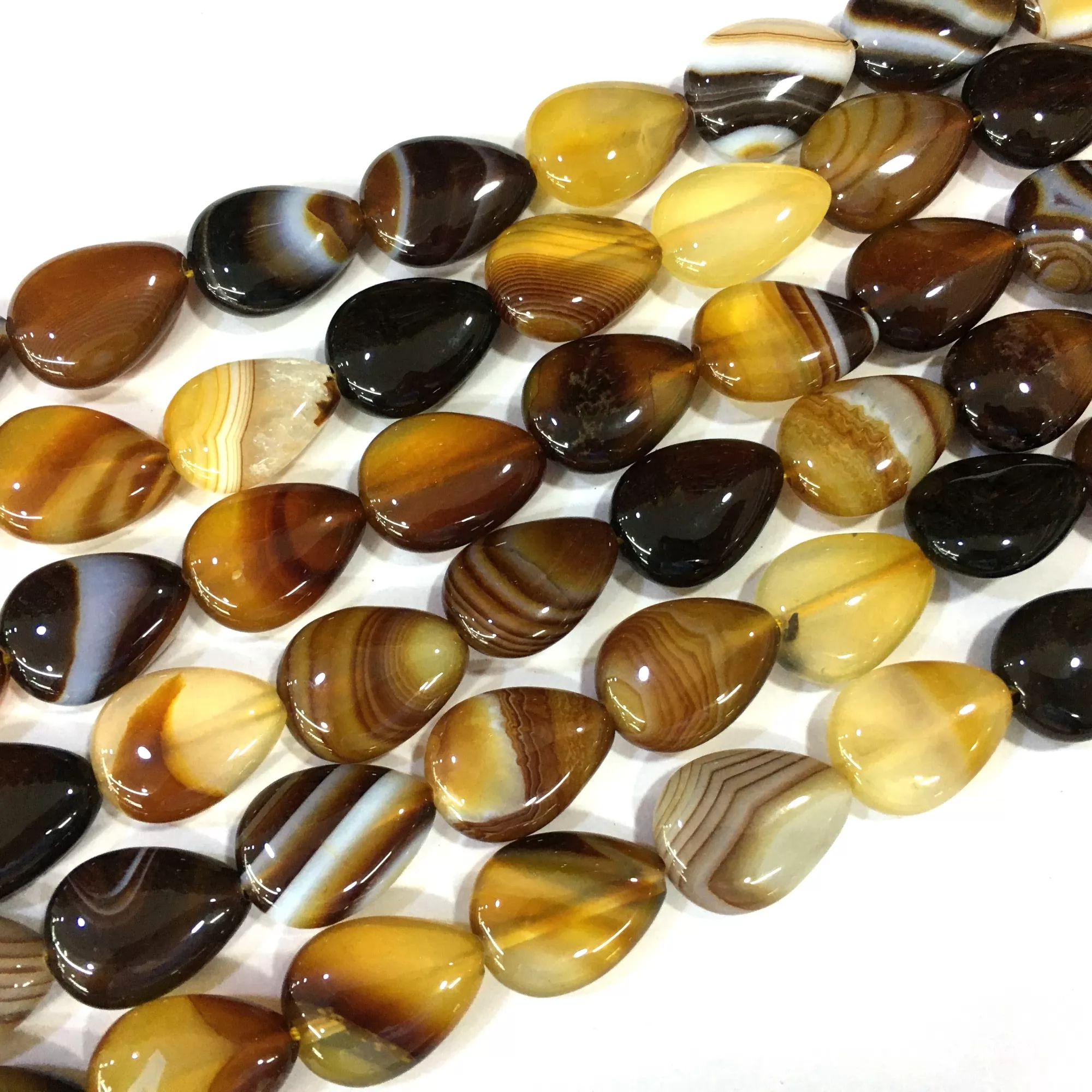 Brown Banded Agate, Puff Drop, Approx 380mm