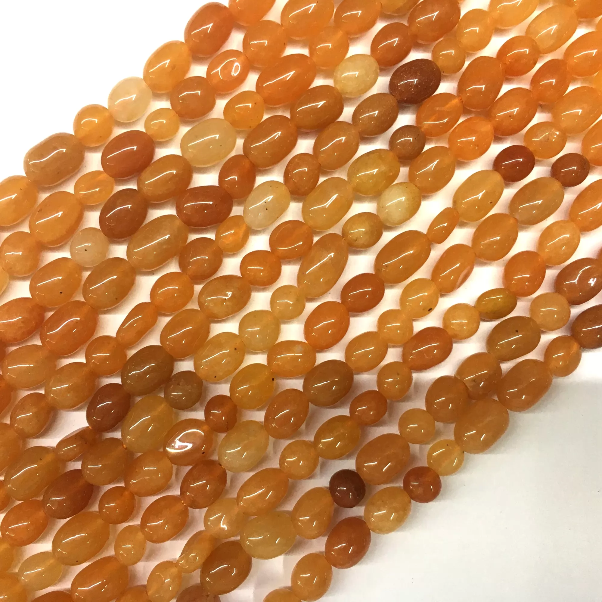 Orange Aventurine, Pebble Nuggets, 6-8mm, 8-10mm, Approx 380mm