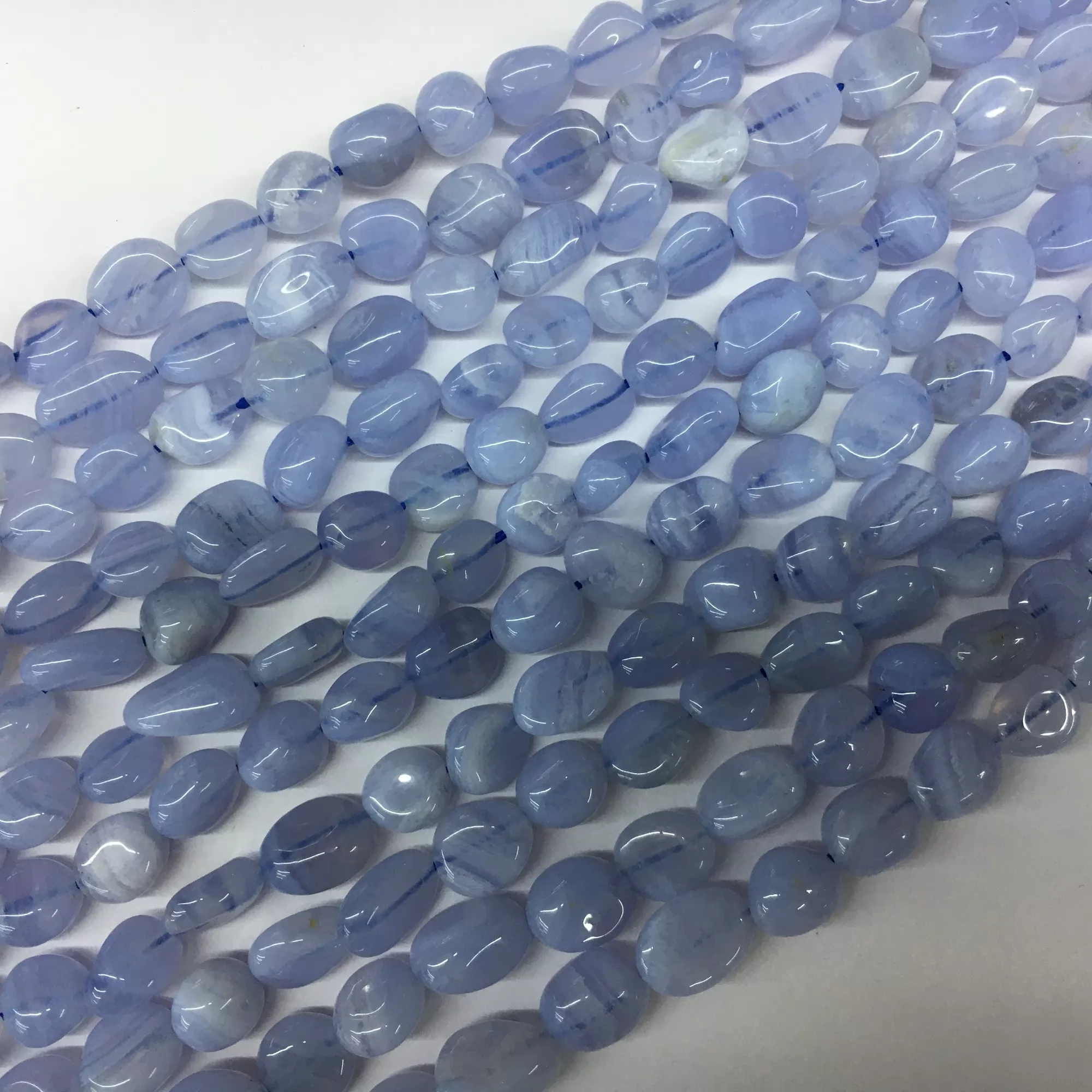 Blue Lace Agate, Pebble Nuggets, 6-8mm, 8-10mm, Approx 380mm