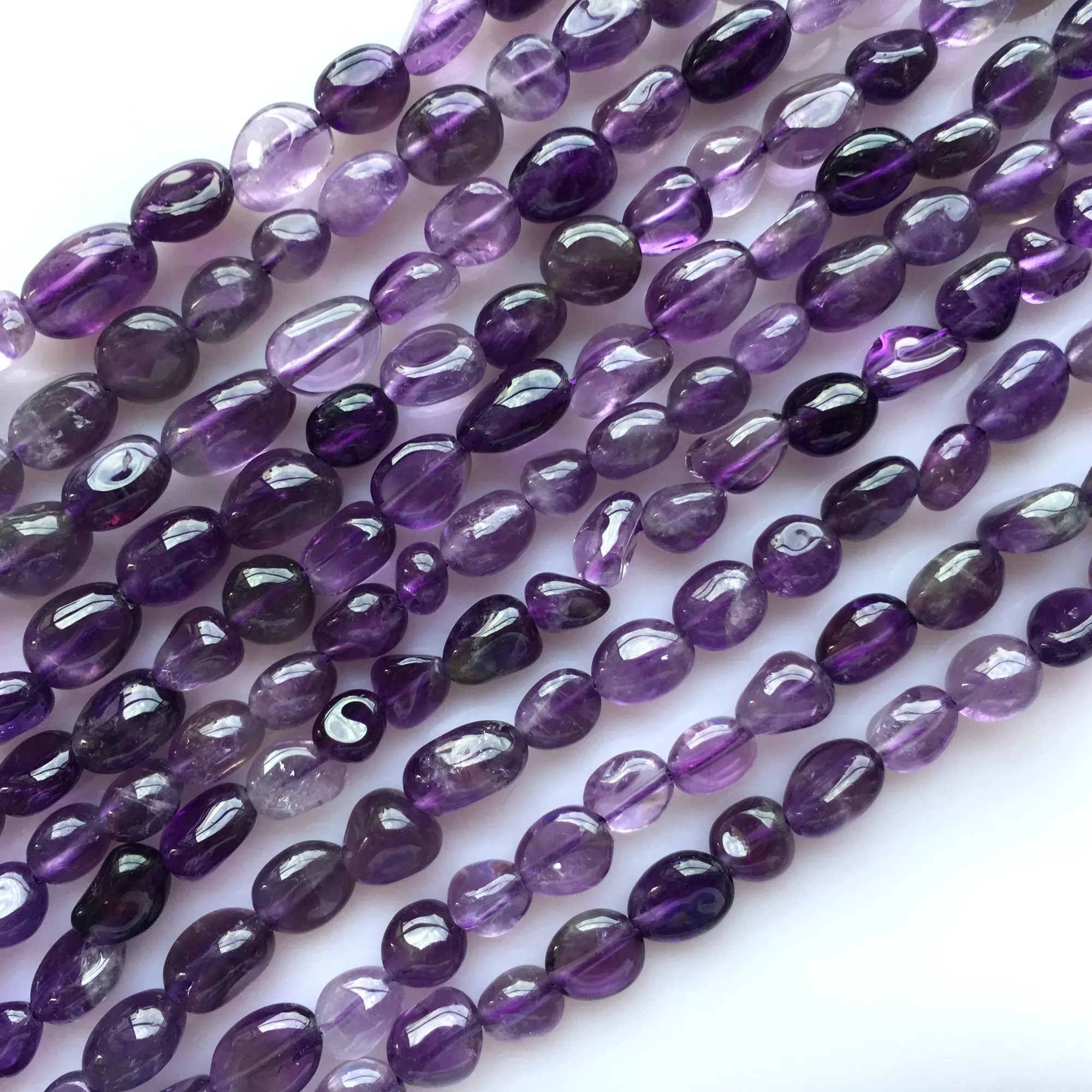 Dark Amethyst, Pebble Nuggets, 6-8mm, 8-10mm, Approx 380mm