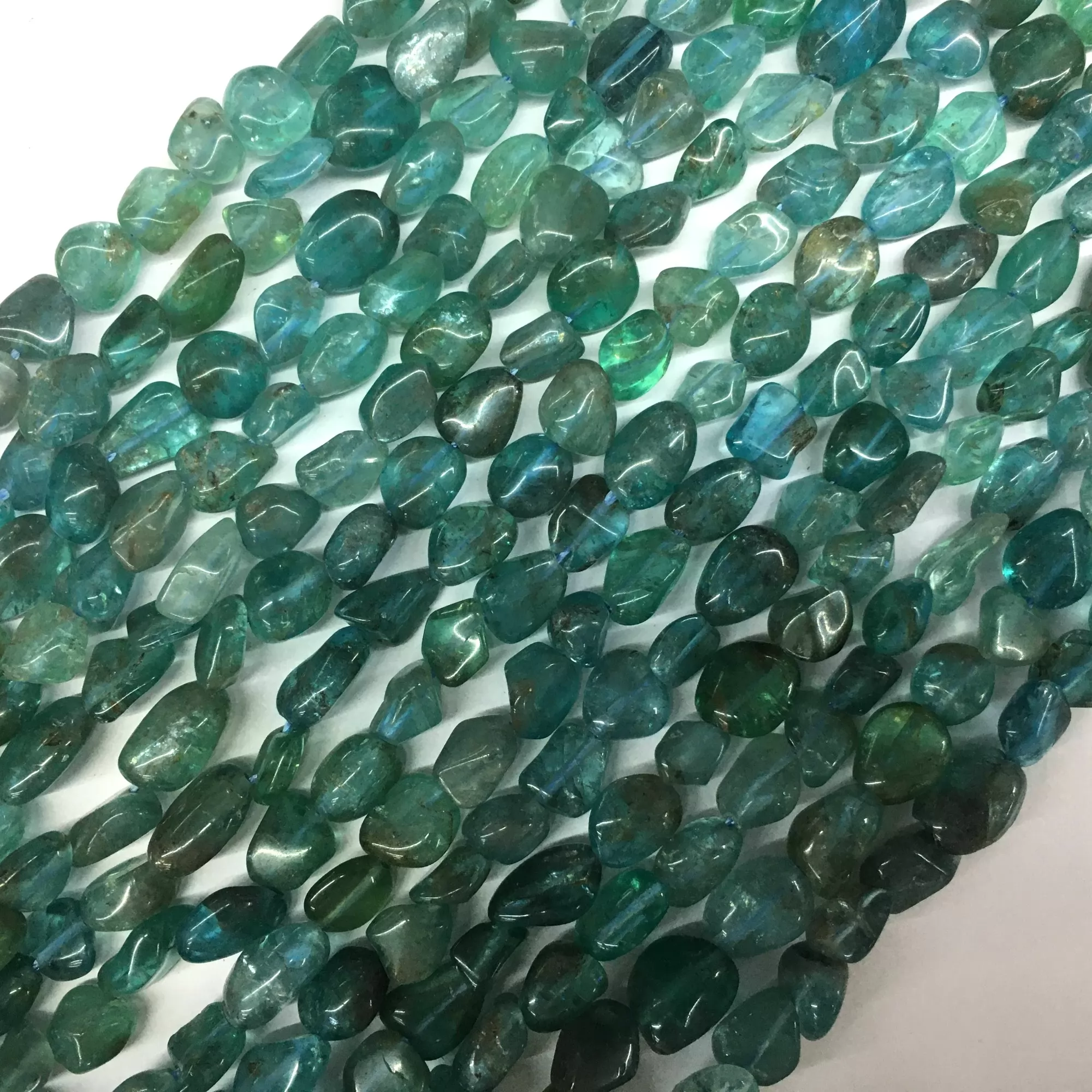 Clear Apatite, Pebble Nuggets, 6-8mm, 8-10mm, Approx 380mm