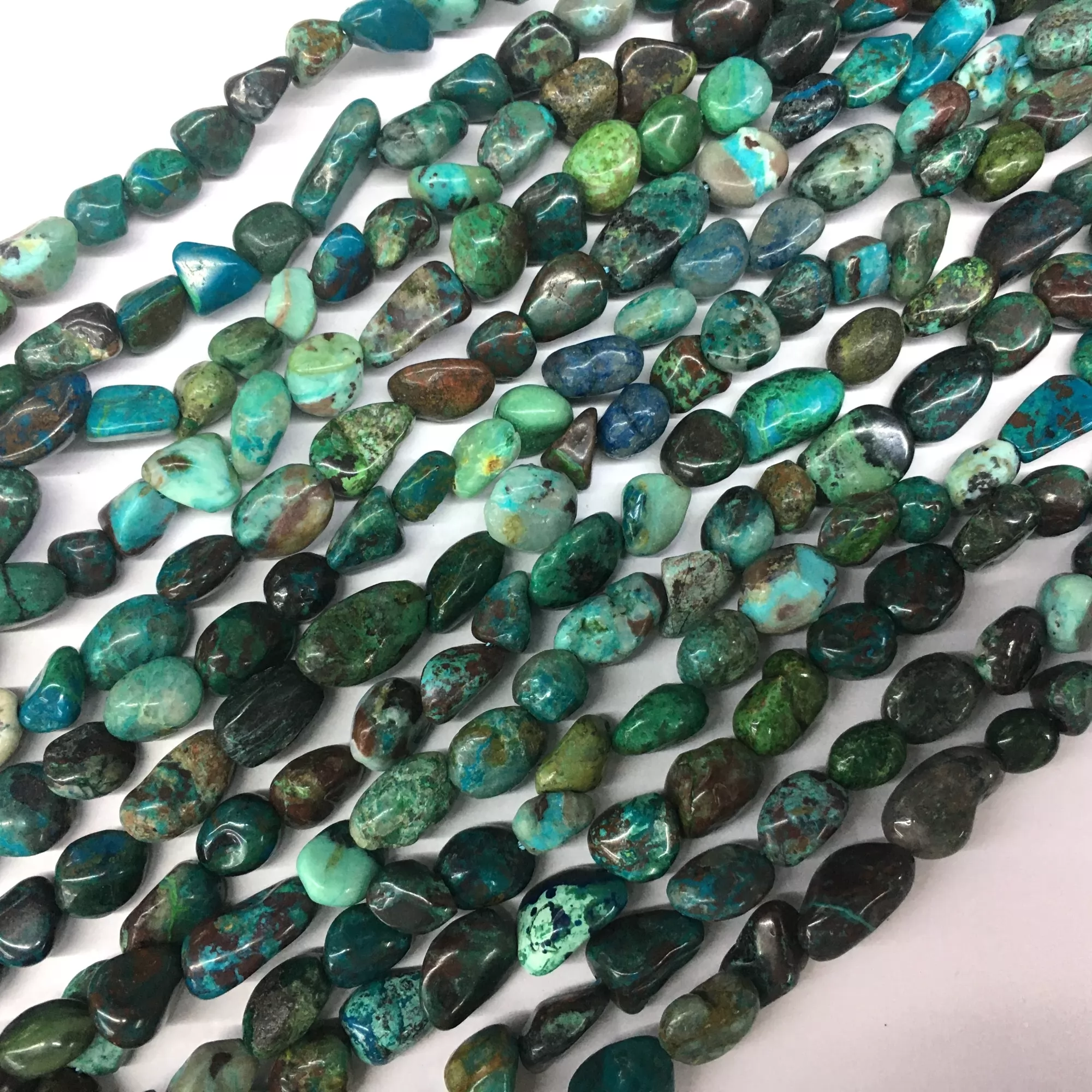 Chrysocolla, Pebble Nuggets, 6-8mm, 8-10mm, Approx 380mm