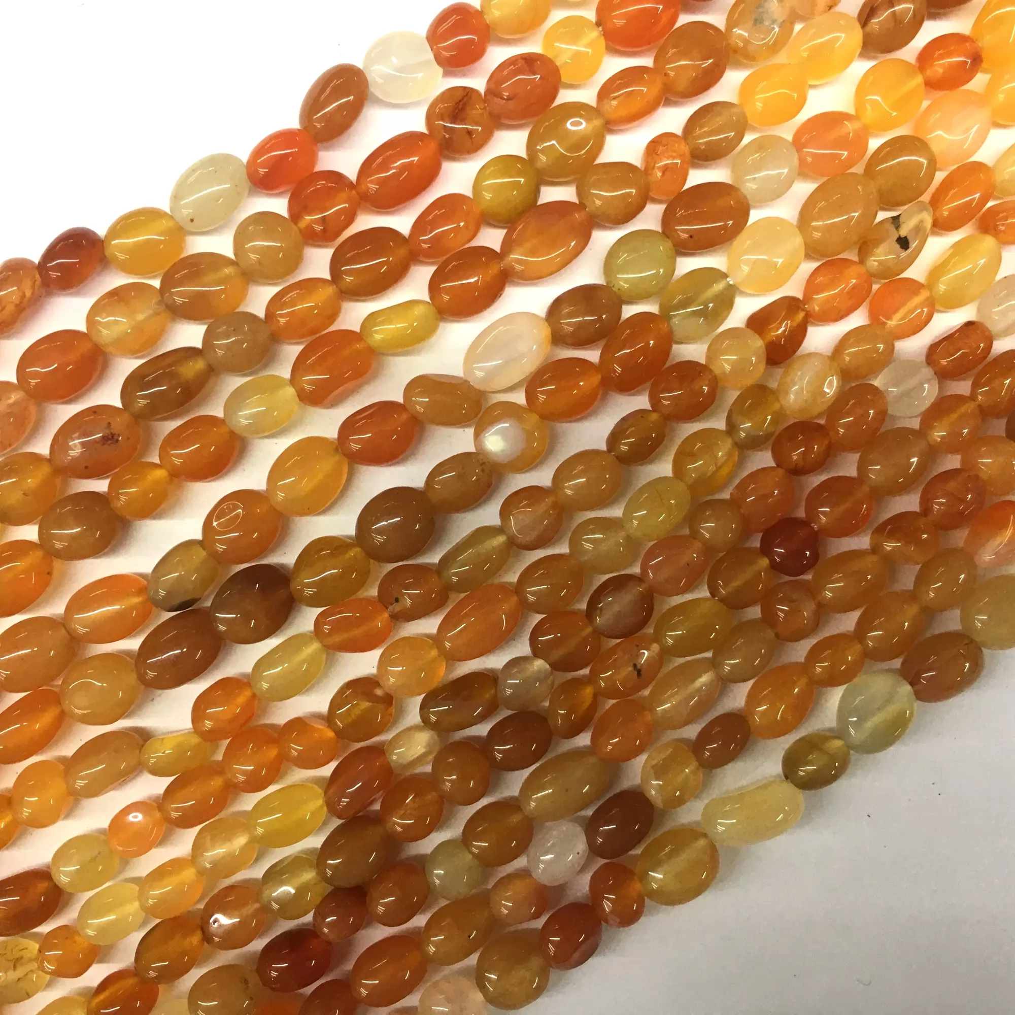 Natural Carnelian From Uruguay, Pebble Nuggets, 6-8mm, 8-10mm, Approx 380mm