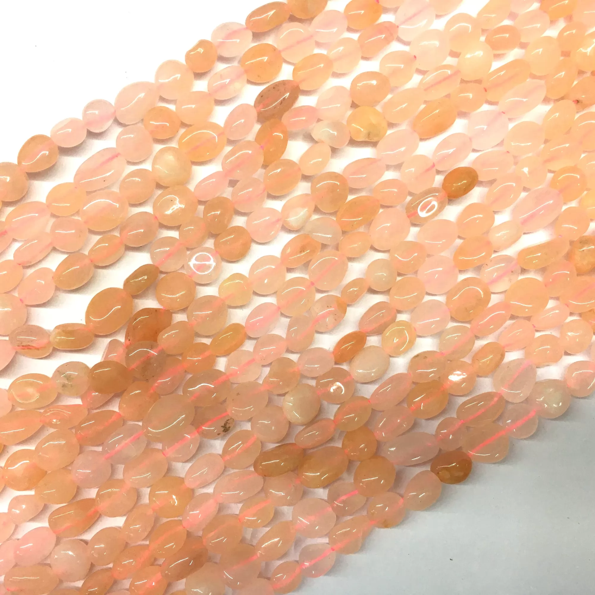 Pink Aventurine, Pebble Nuggets, 6-8mm, 8-10mm, Approx 380mm