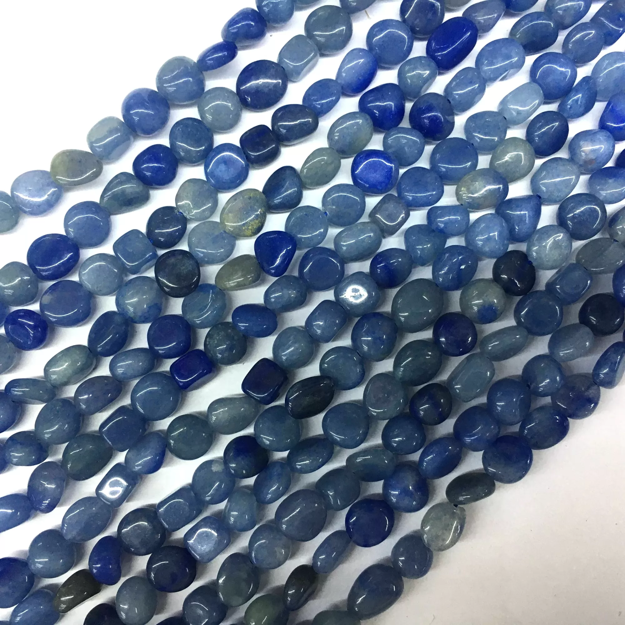 Blue Aventurine, Pebble Nuggets, 6-8mm, 8-10mm, Approx 380mm