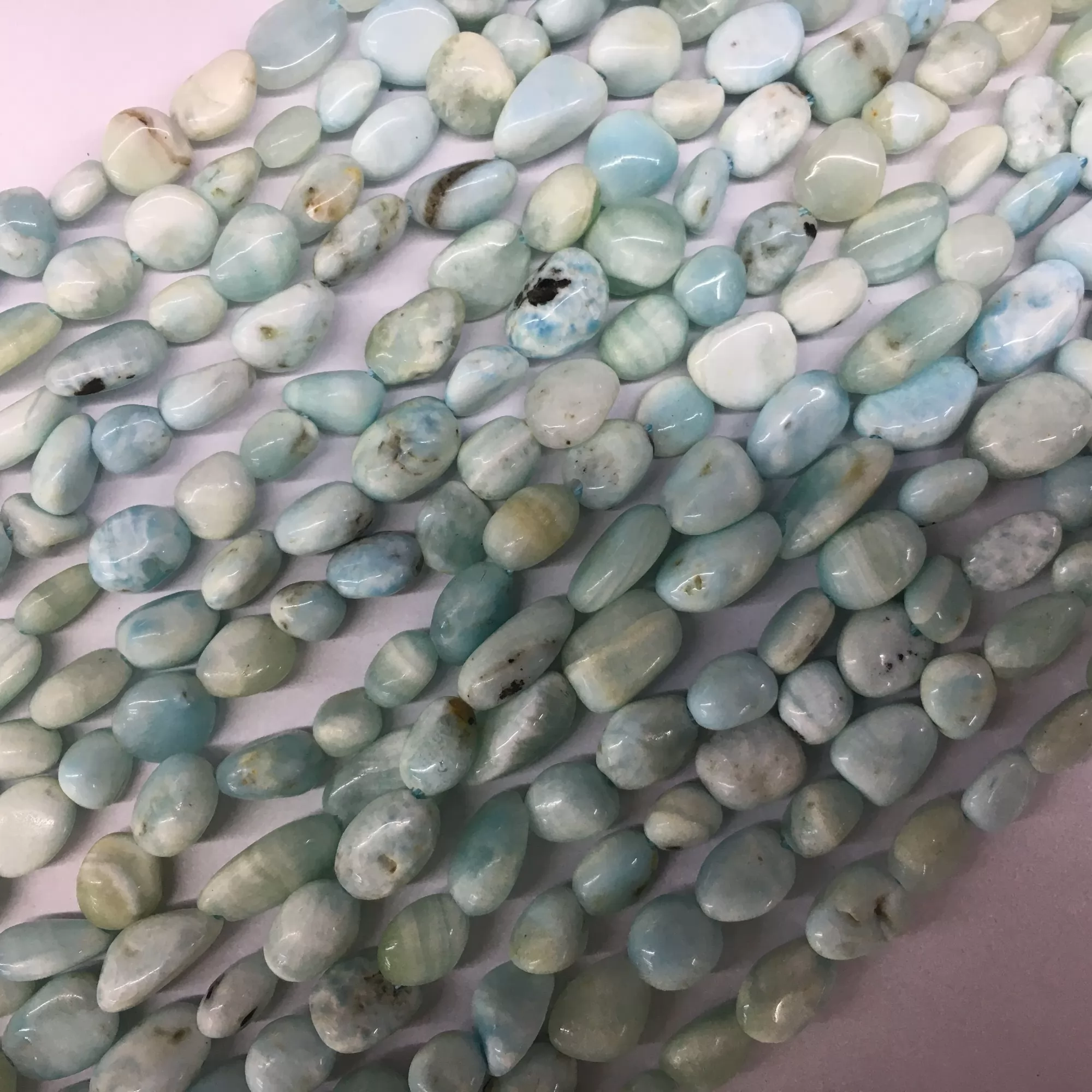 Larimar Clear, Pebble Nuggets, 6-8mm, 8-10mm, Approx 380mm