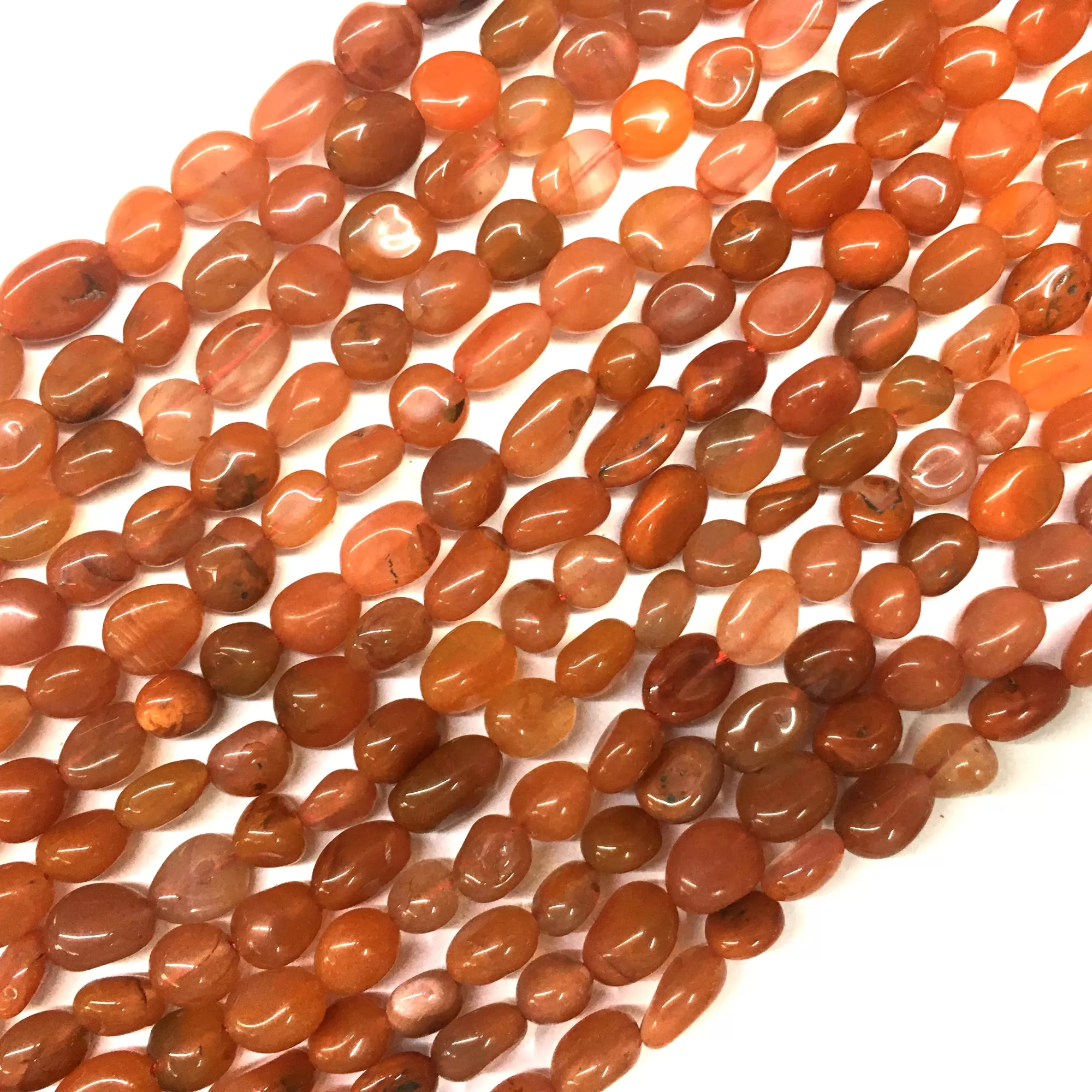 Natural Red Agate, Pebble Nuggets, 6-8mm, 8-10mm, Approx 380mm