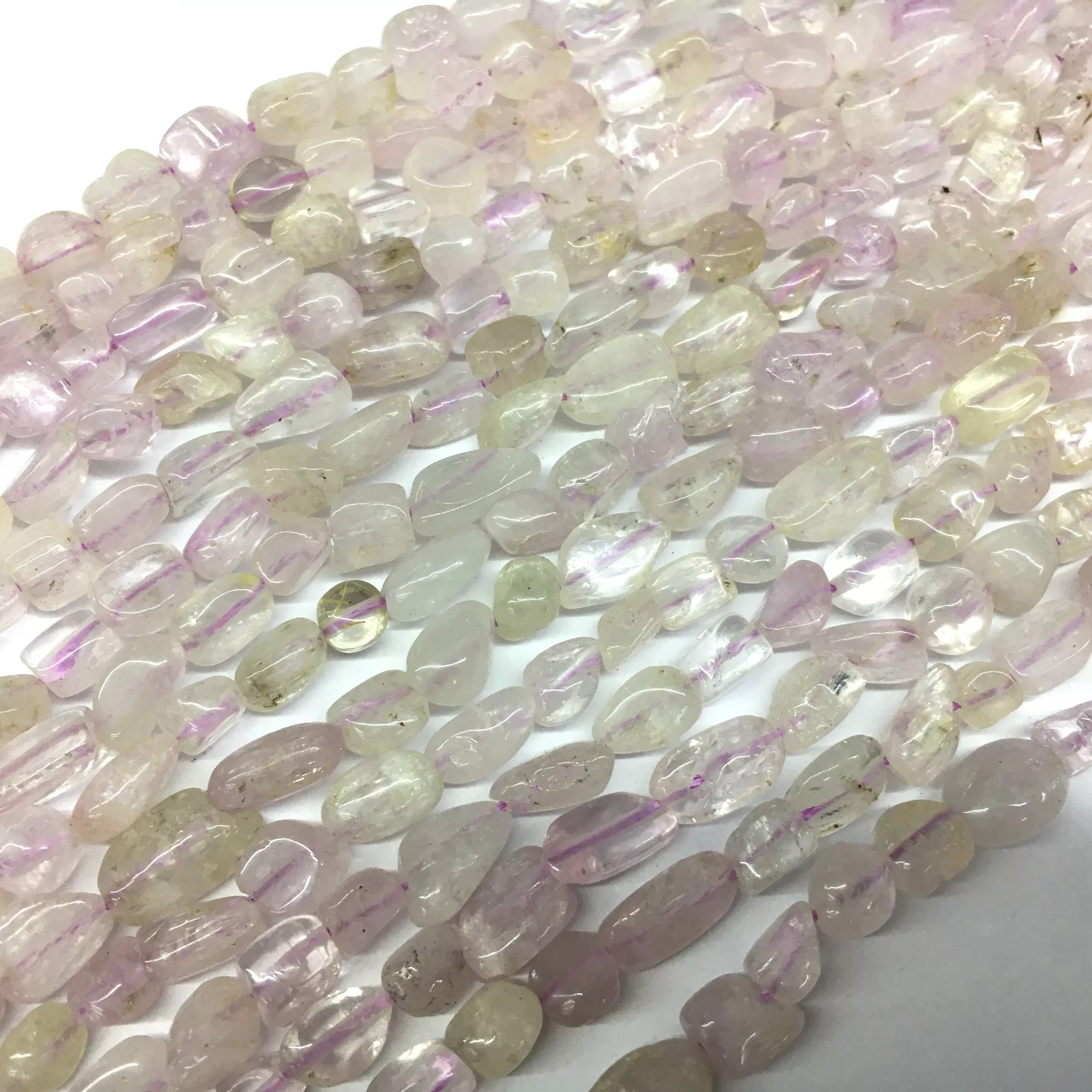 Clear Kunzite, Pebble Nuggets, 6-8mm, 8-10mm, Approx 380mm
