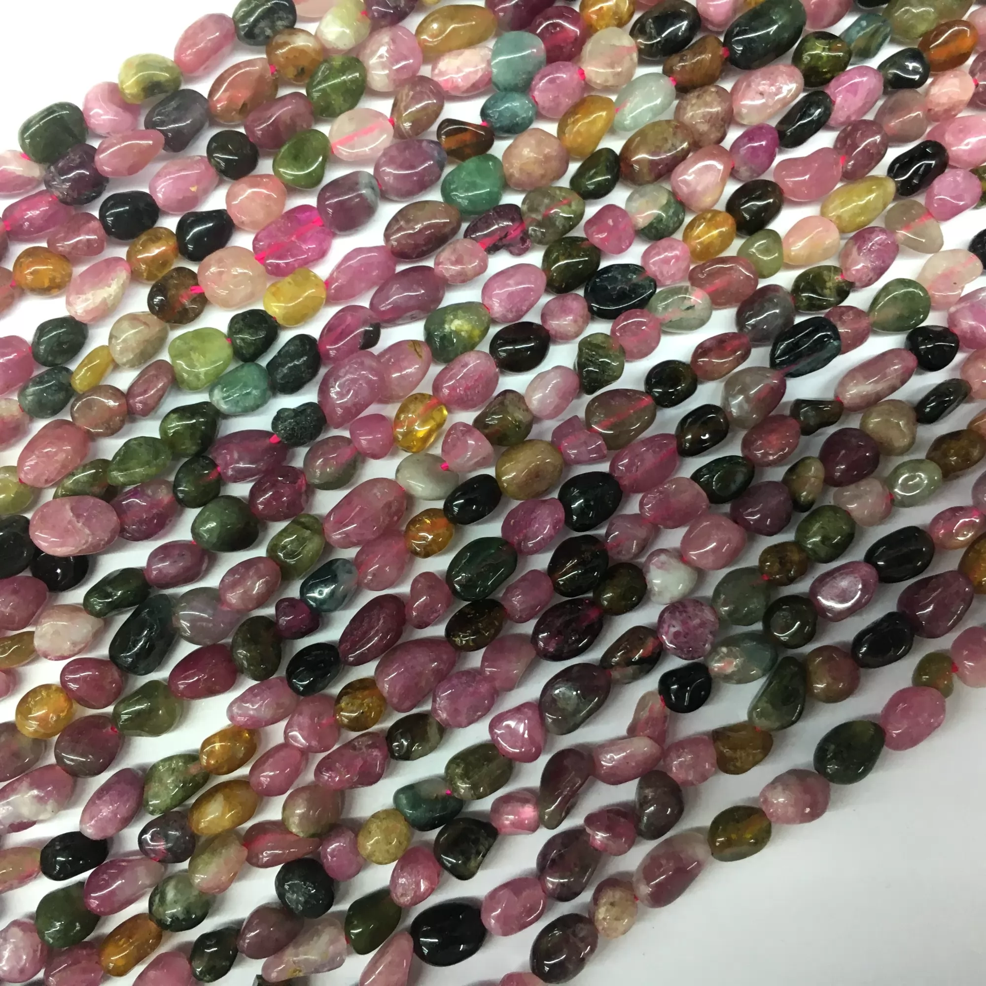 Multicolor Tourmaline, Pebble Nuggets, 6-8mm, 8-10mm, Approx 380mm