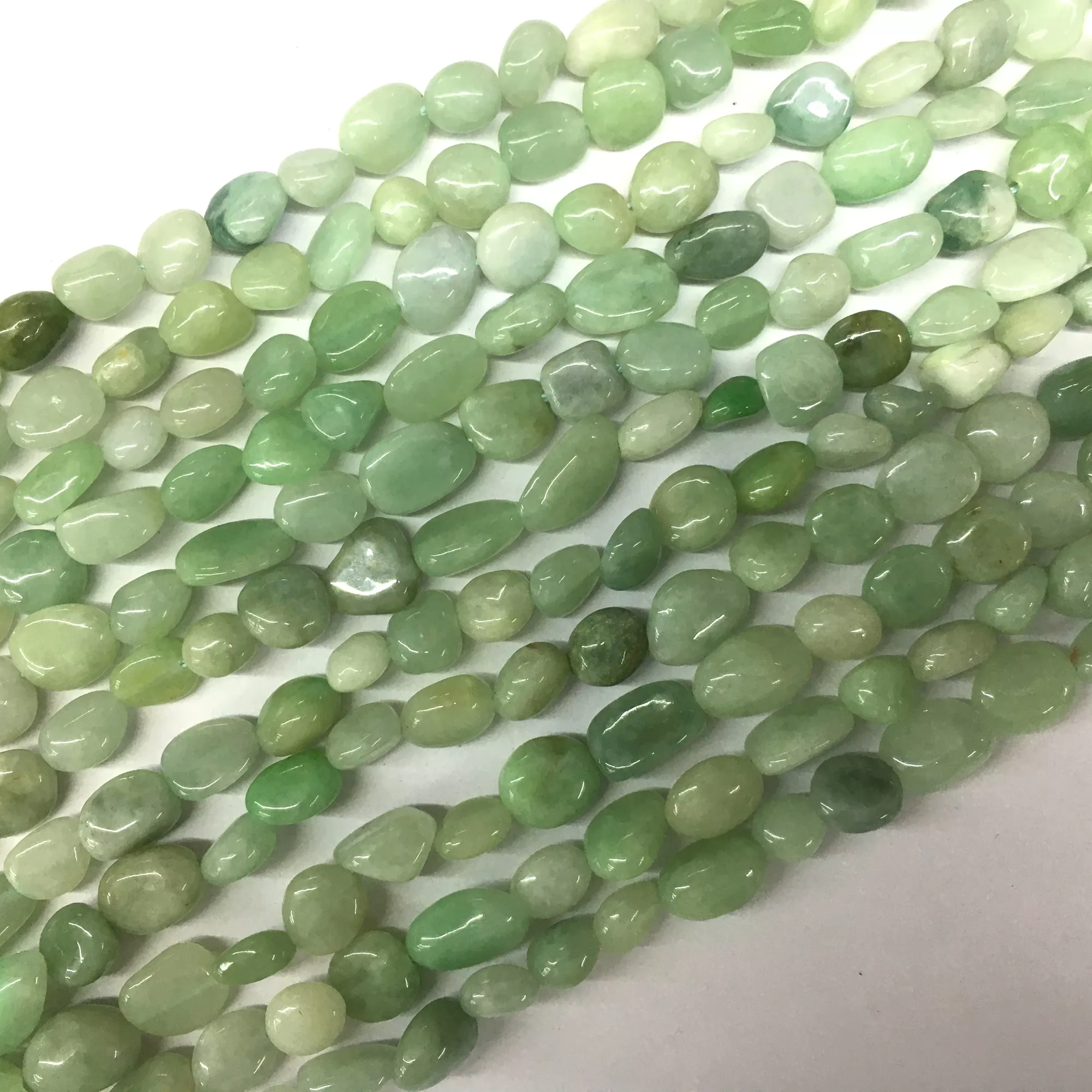 Jadeite, Pebble Nuggets, 6-8mm, 8-10mm, Approx 380mm