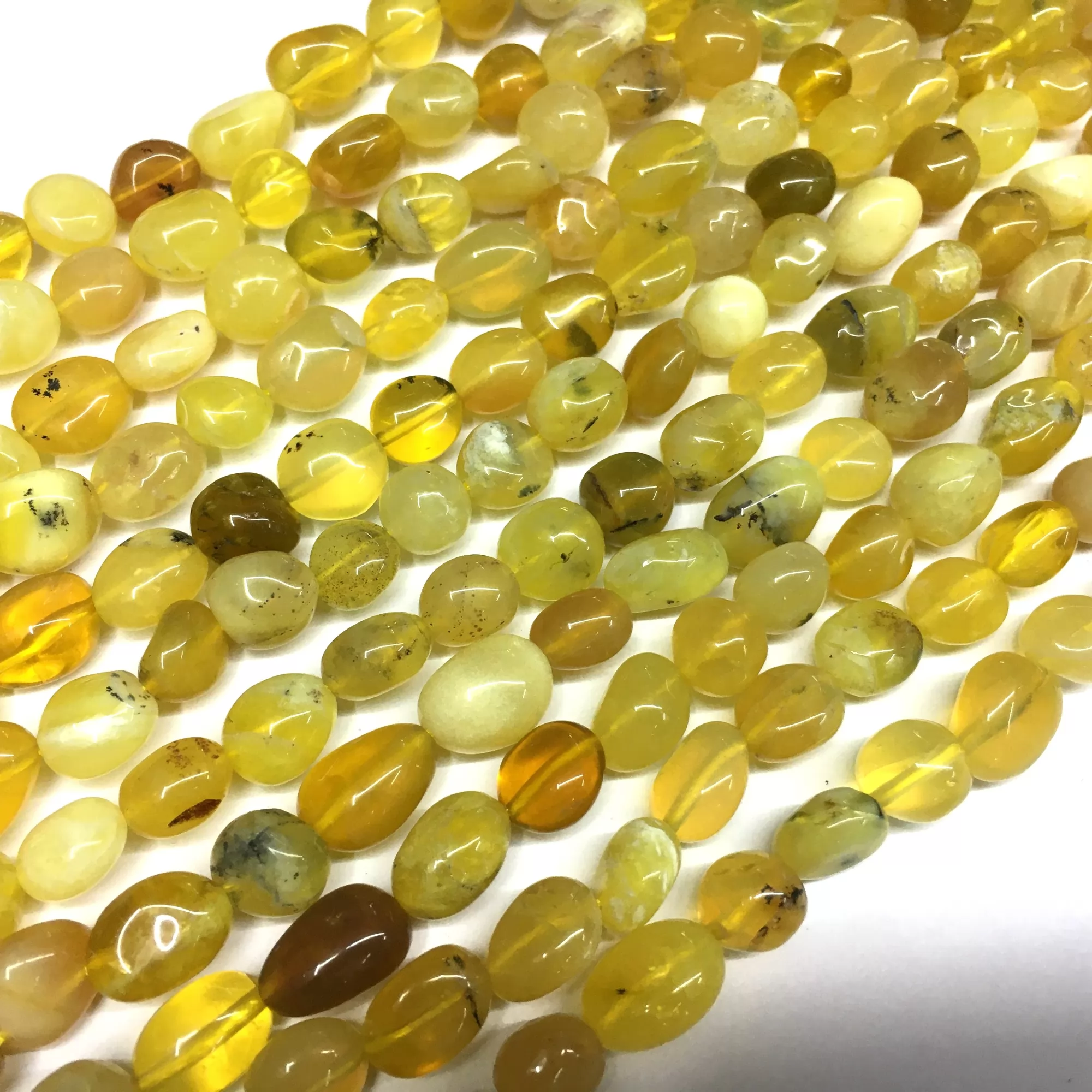 Yellow Opal, Pebble Nuggets, 6-8mm, 8-10mm, Approx 380mm