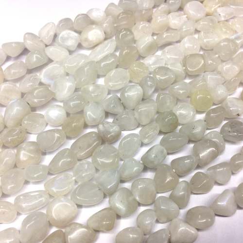 White Moonstone, Pebble Nuggets, 6-8mm, 8-10mm, Approx 380mm