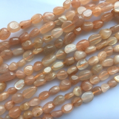 Peach Moonstone, Pebble Nuggets, 6-8mm, 8-10mm, Approx 380mm