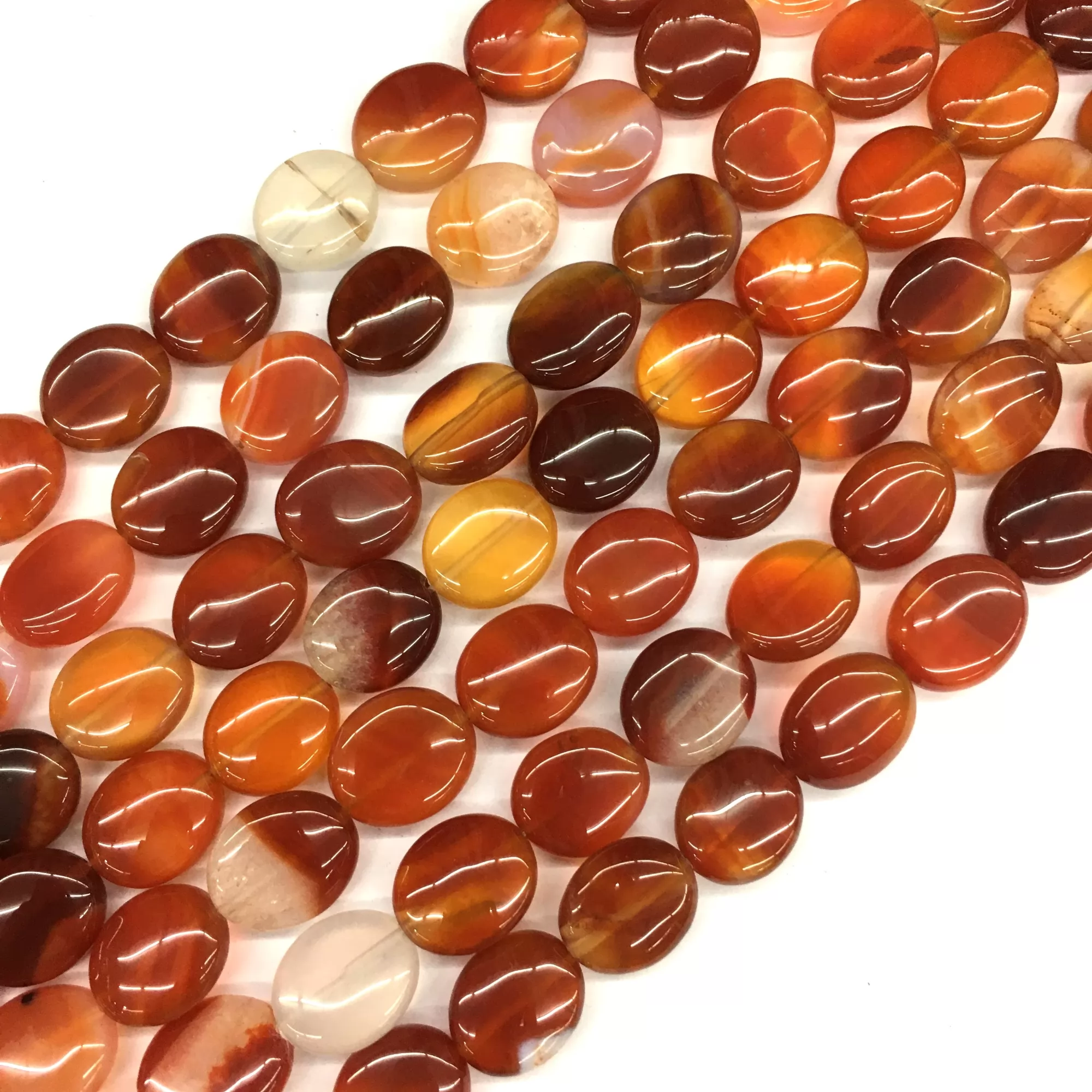 Natural Carnelian, Puff Oval,12x14mm,14x16mm, Approx 380mm