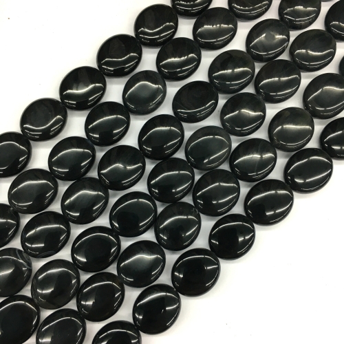 Black Onyx, Puff Oval,12x14mm,14x16mm, Approx 380mm