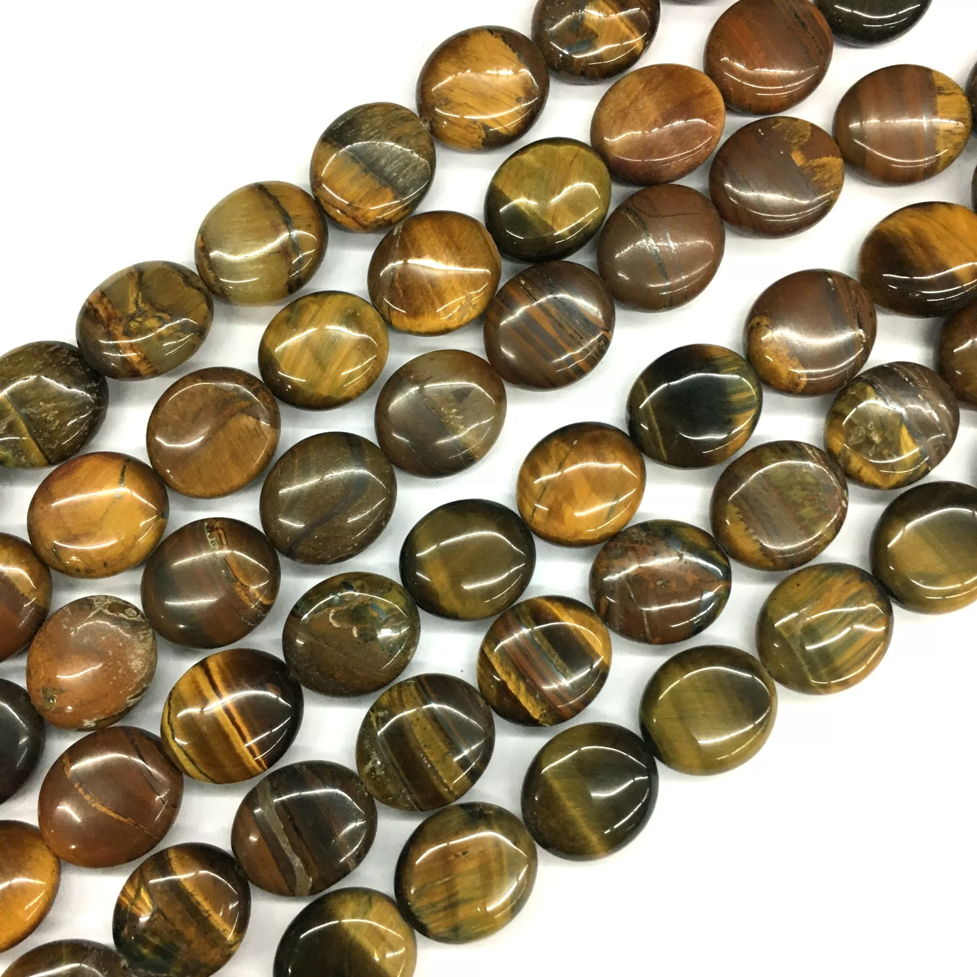 Tiger Eye, Puff Oval,14x16mm, Approx 380mm