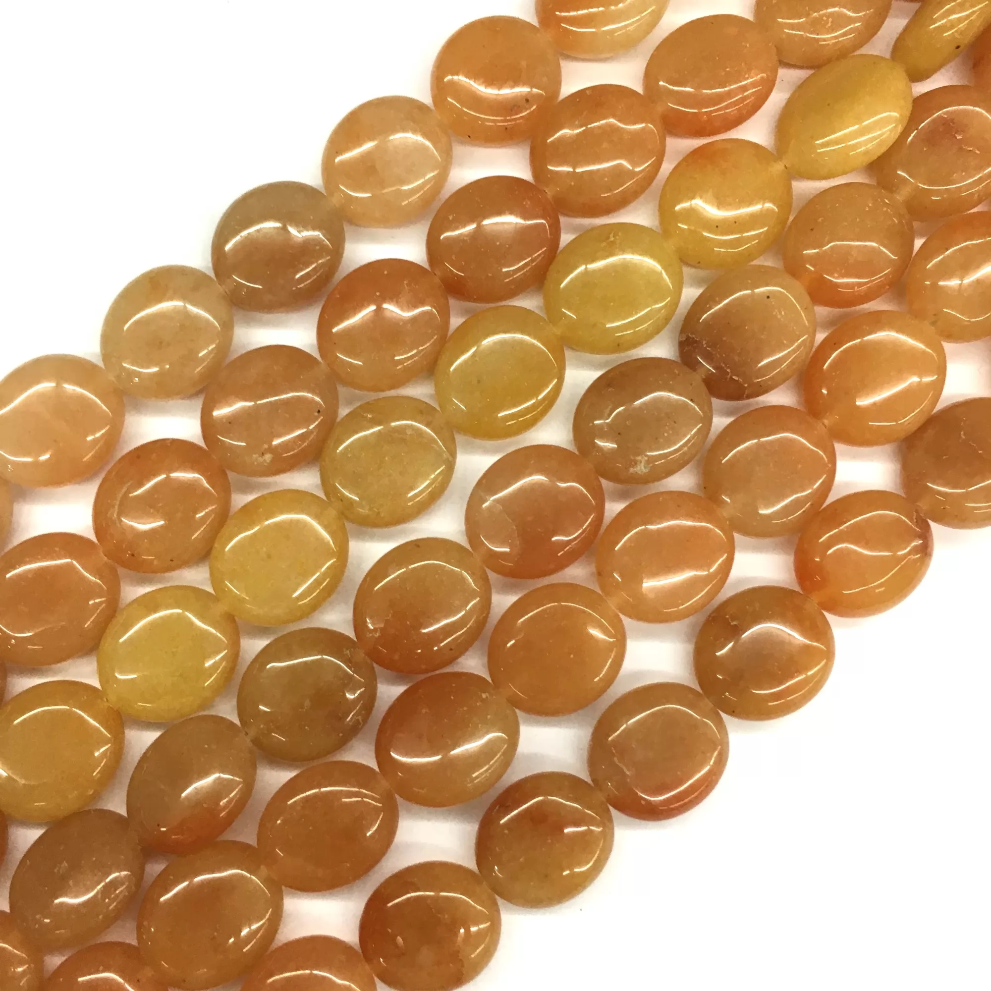 Orange Aventurine, Puff Oval,12x14mm,14x16mm, Approx 380mm