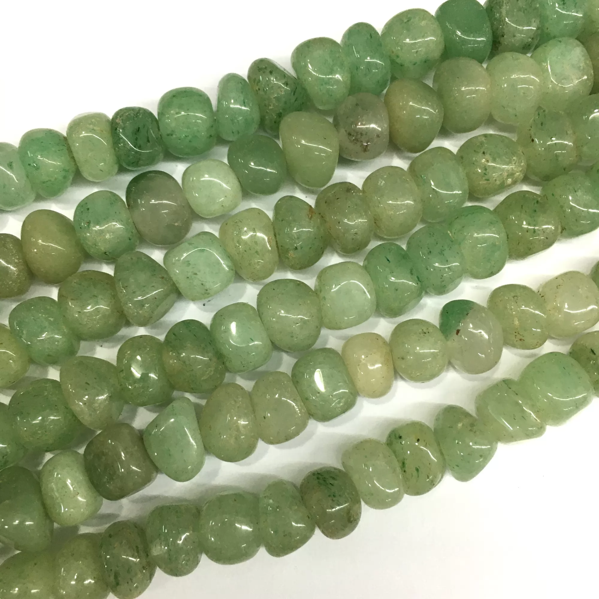 Green Aventurine, Side Drilled Nuggets, 9-13mm, Approx 380mm