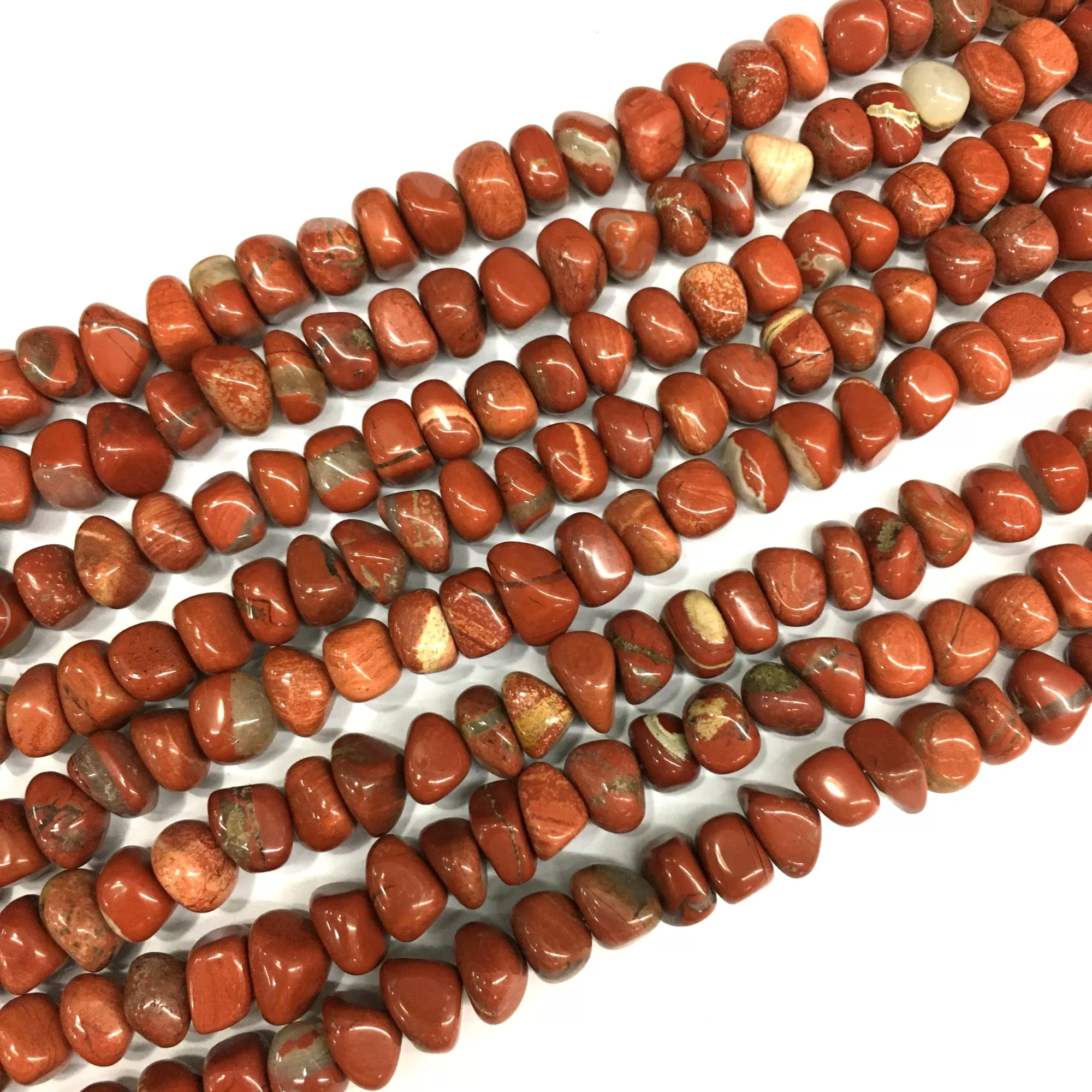 Red Jasper,Side Drilled Nuggets,7-9mm, Approx 380mm