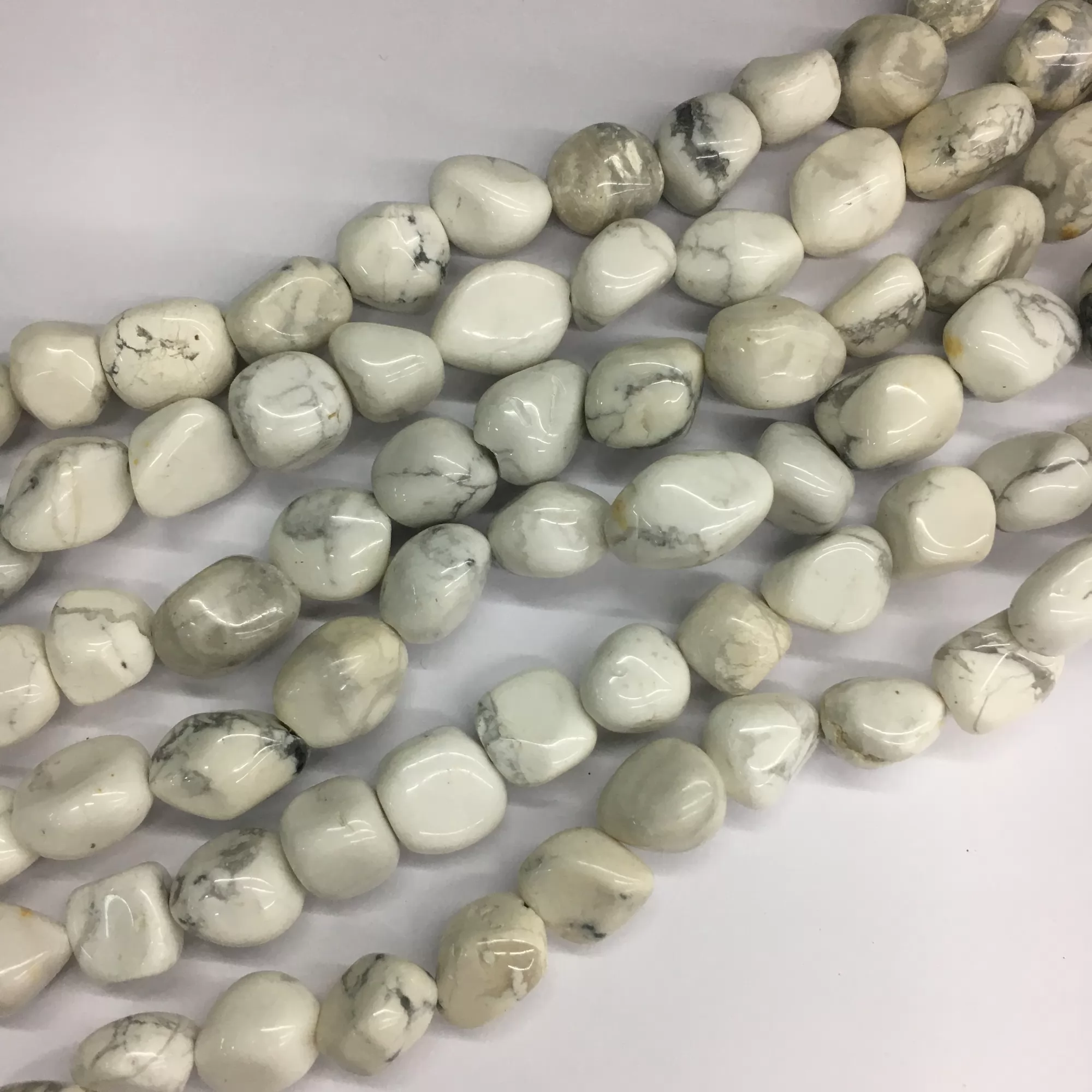 White Howlite, Nuggets,12-16mm, Approx 380mm