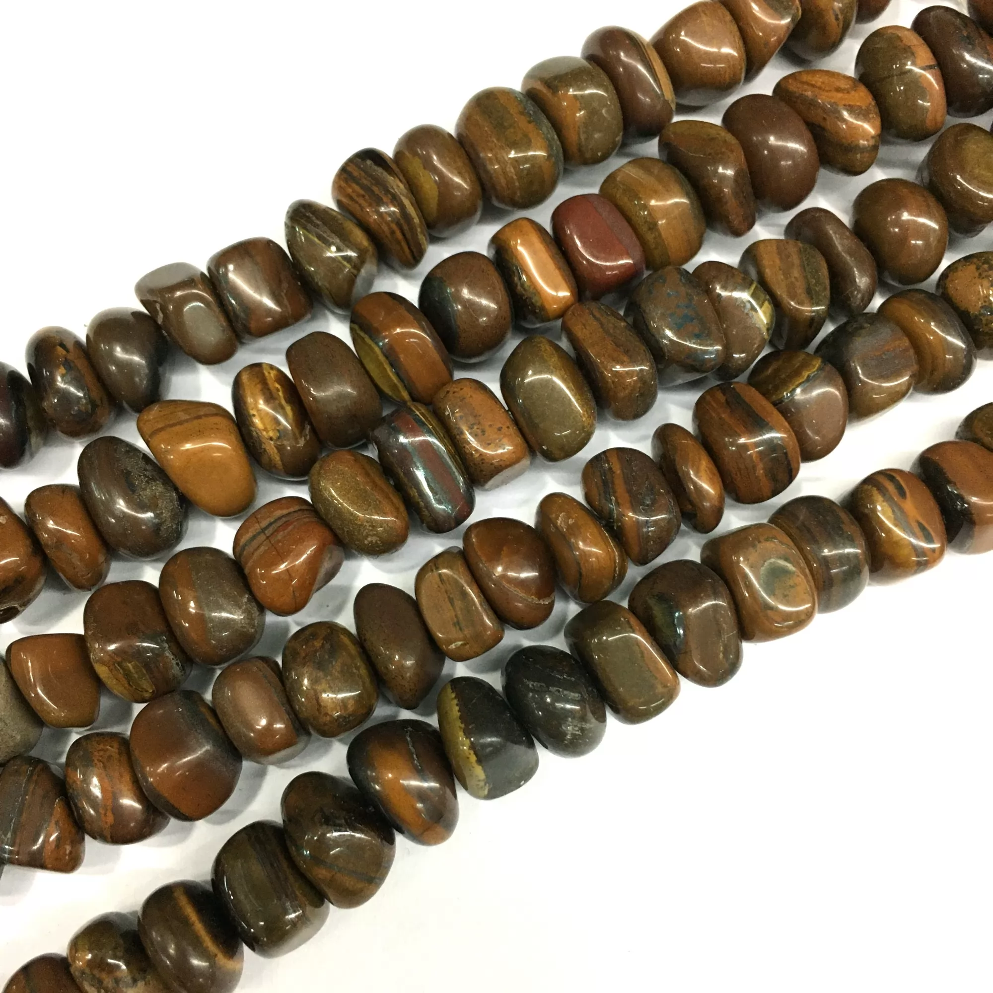 Yellow Iron Tiger Eye, Side Drilled Nuggets, 9-13mm, Approx 380mm