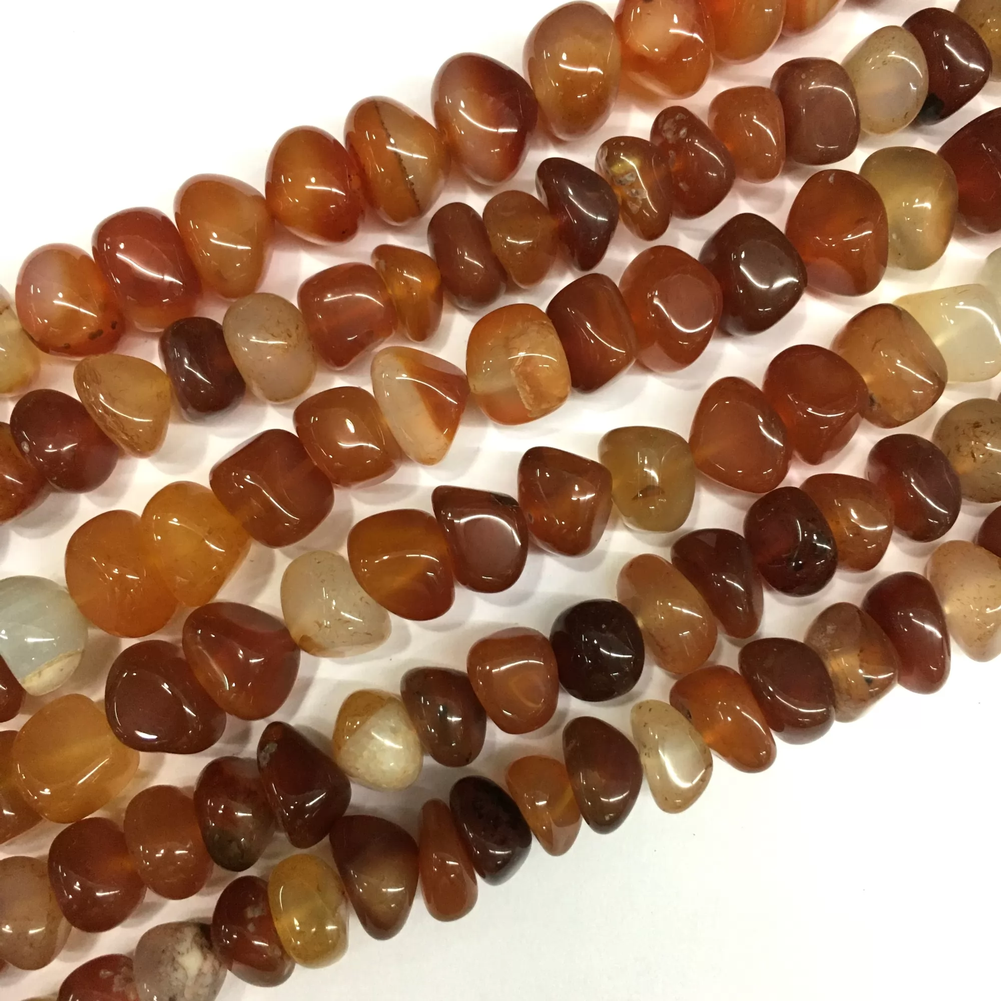Natural Carnelian, Side Drilled Nuggets, 9-13mm, Approx 380mm