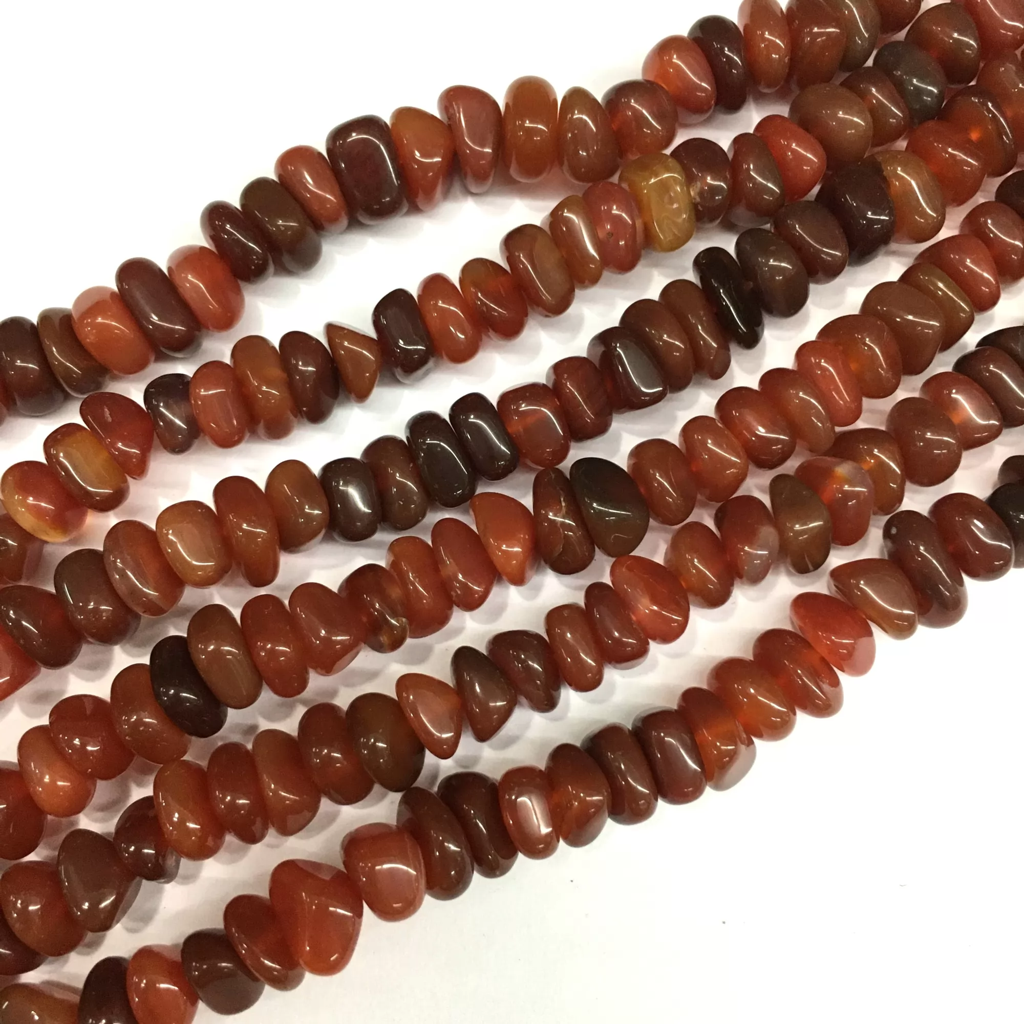 Red Agate, Side Drilled Nuggets, 7-9mm, 9-13mm, Approx 380mm