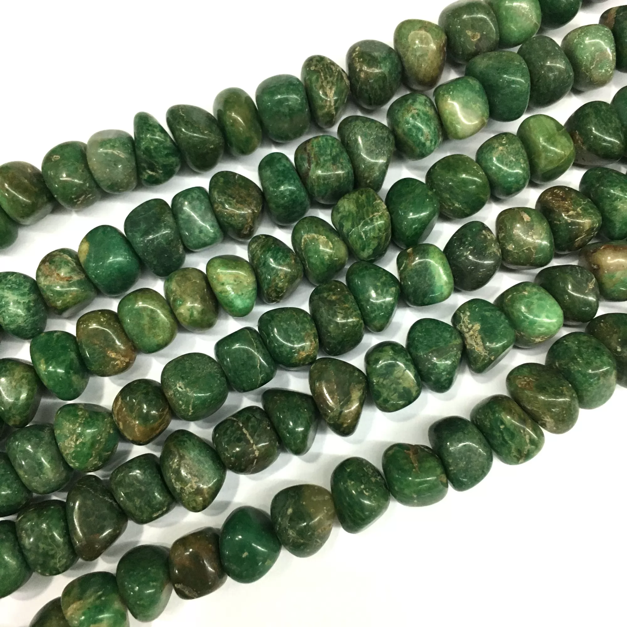 African Jade, Side Drilled Nuggets, 7-9mm, 9-13mm, Approx 380mm