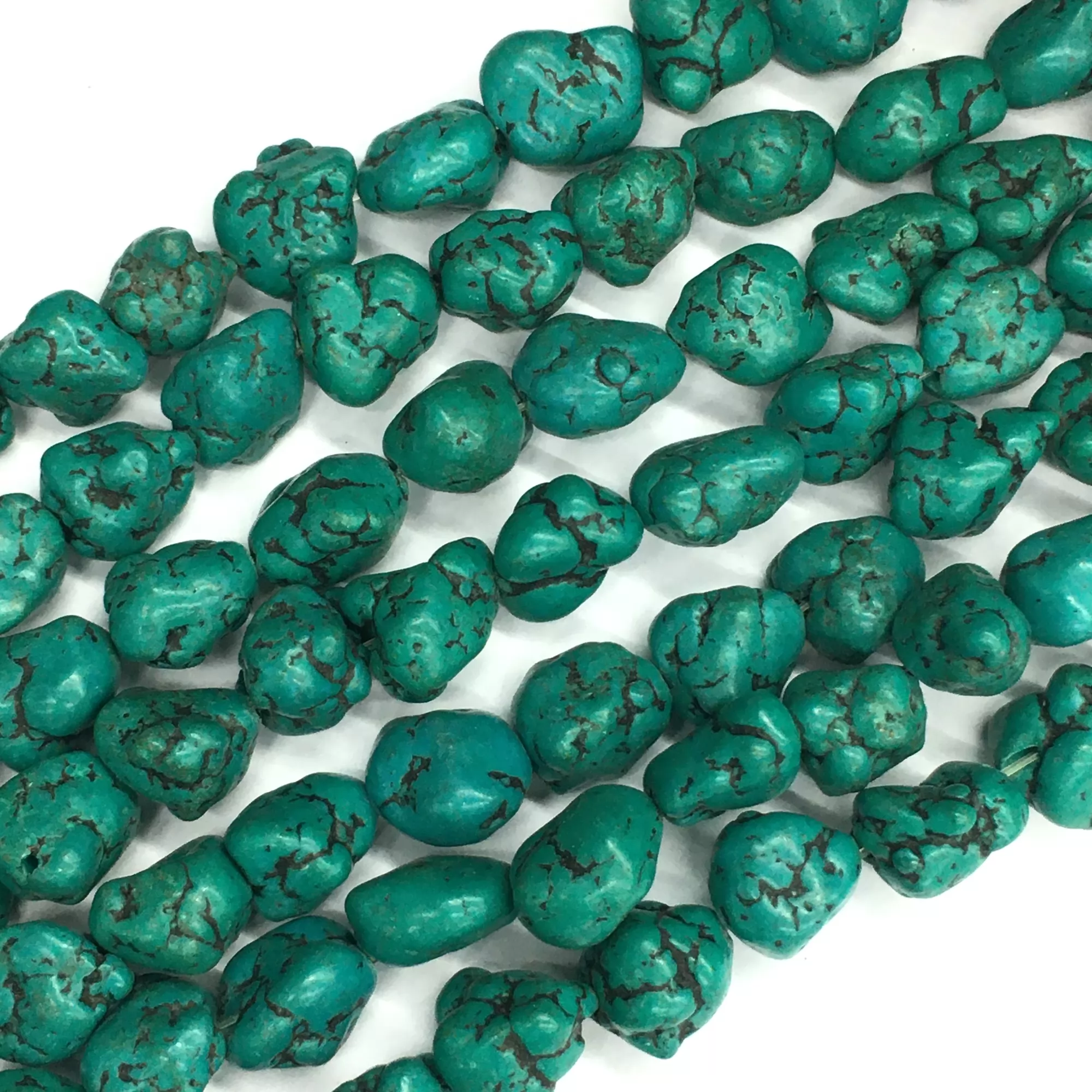 Dyed Turquoise, Nuggets,12-16mm, Approx 380mm