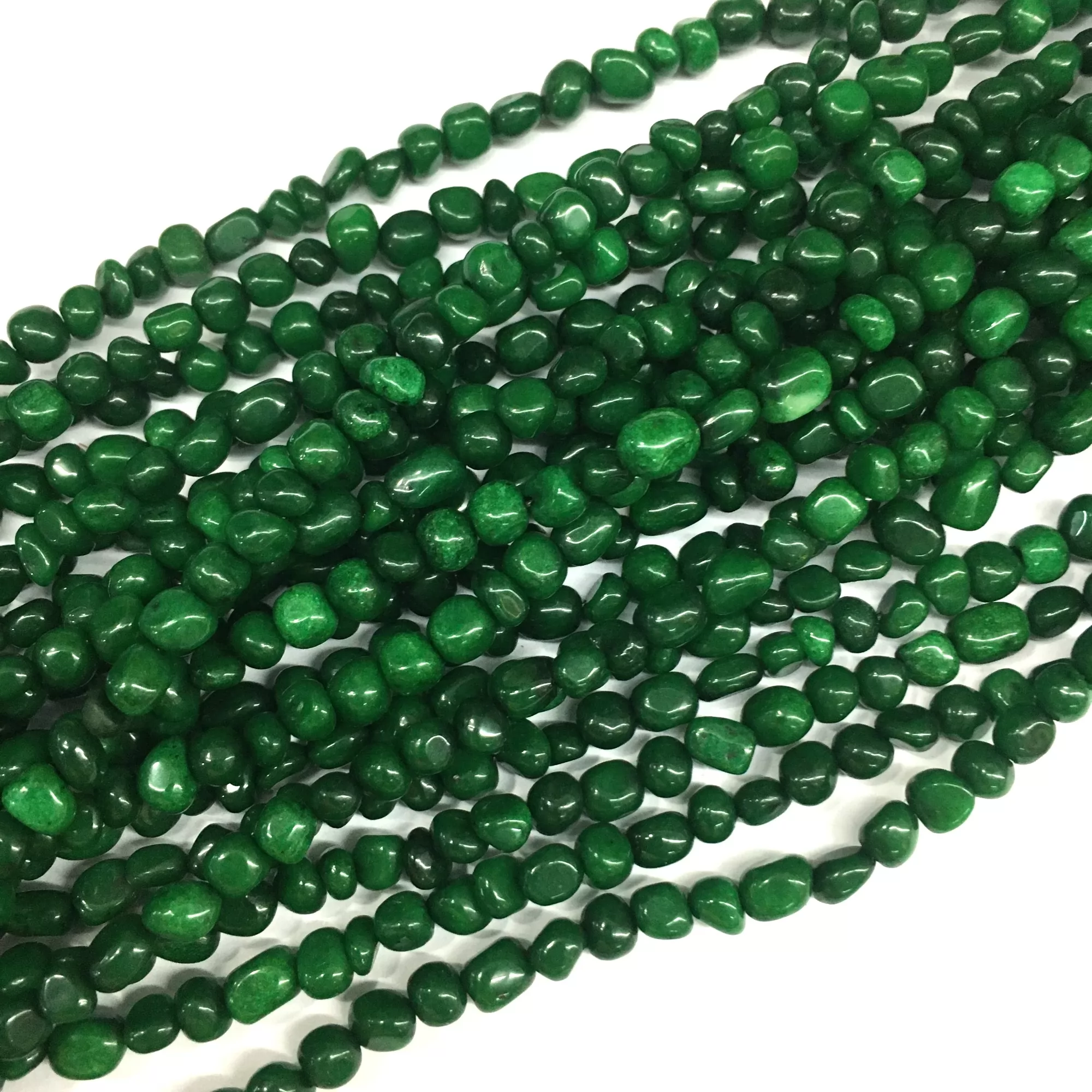 Dyed Green Jade, Nuggets,3-5mm, Approx 380mm