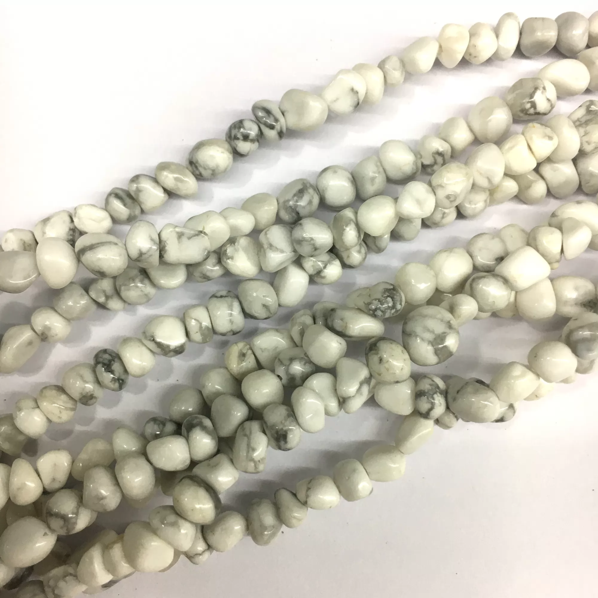 White Howlite, Nuggets, 3-5mm, Approx 380mm