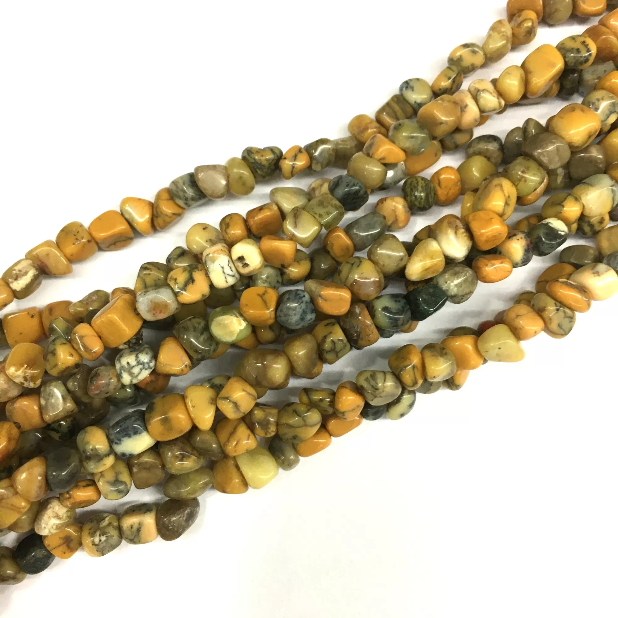 Yellow Moss Agate, Nuggets, 3-5mm, Approx 380mm