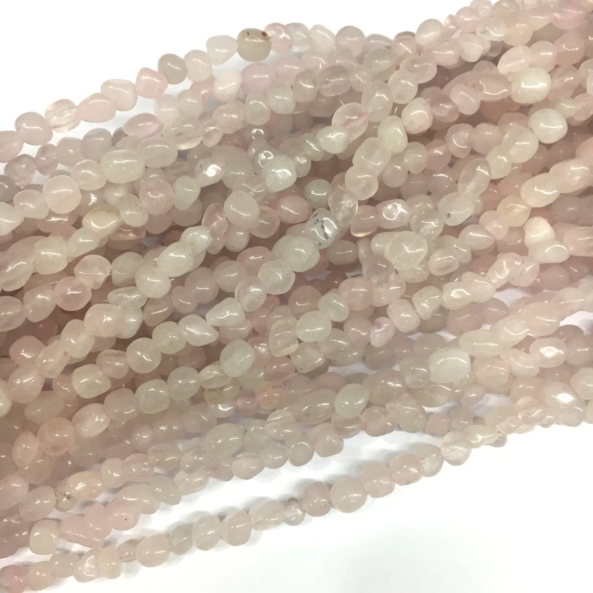 Light Rose Quartz, Nuggets,3-5mm, Approx 380mm