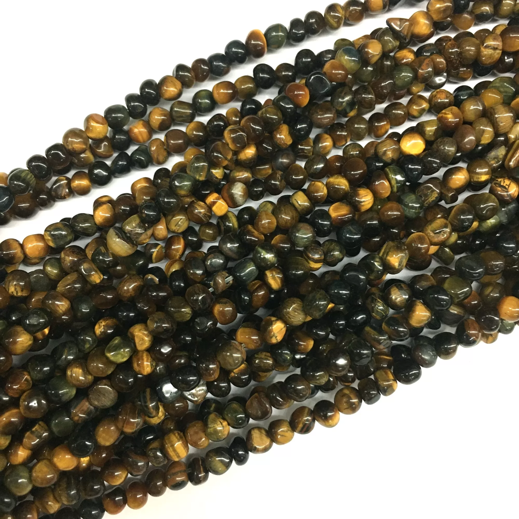 Yellow Tiger Eye, Nuggets, 3-5mm, Approx 380mm