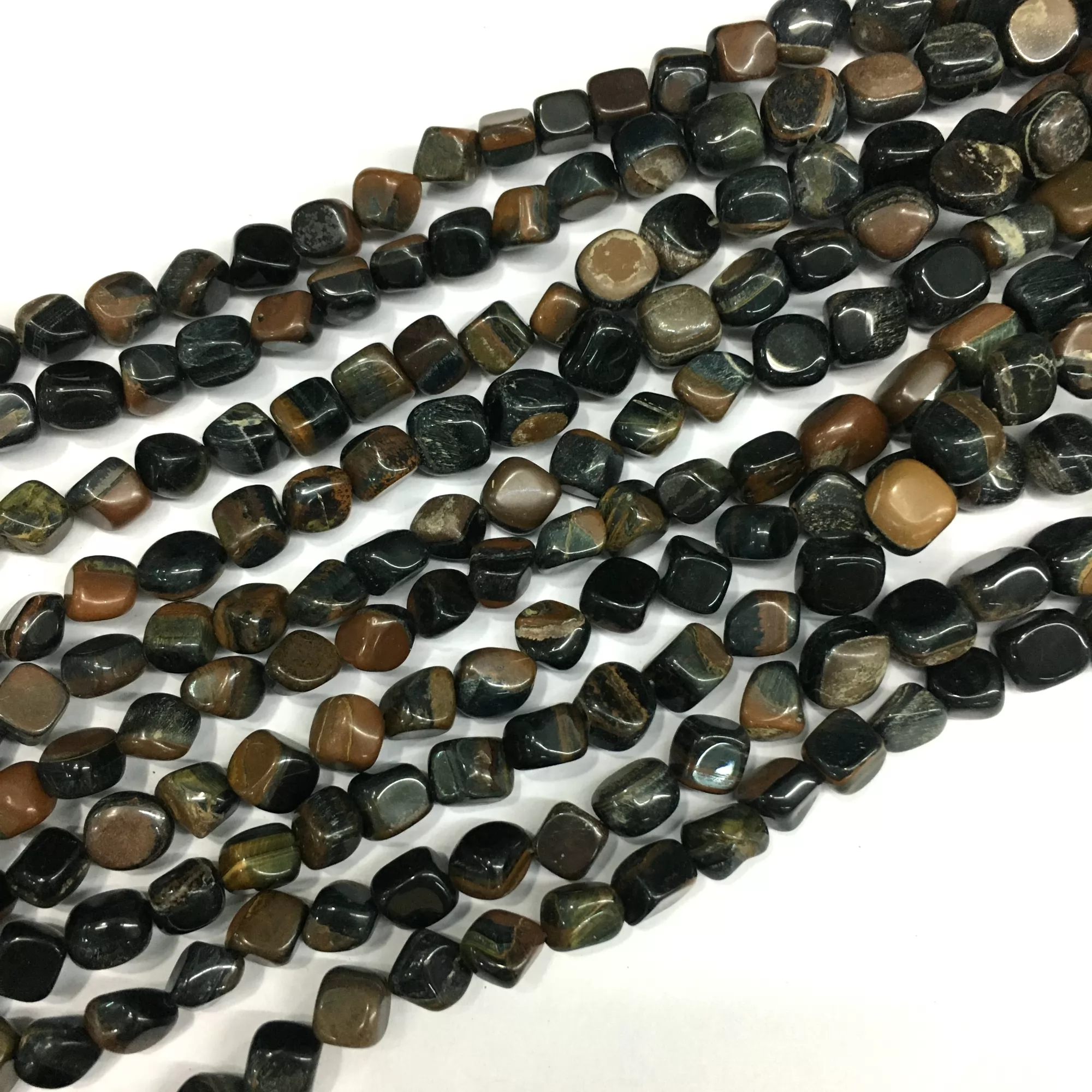 Blue Tiger Eye, Nuggets, 9-13mm, Approx 380mm