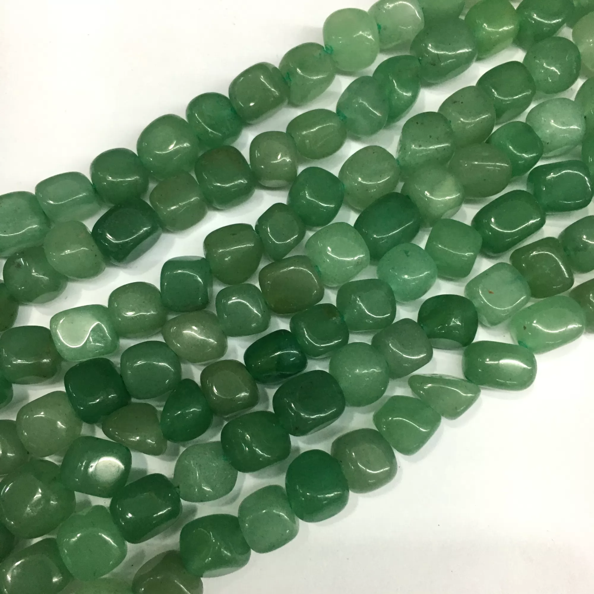 Green Aventurine, Nuggets, 9-13mm, Approx 380mm