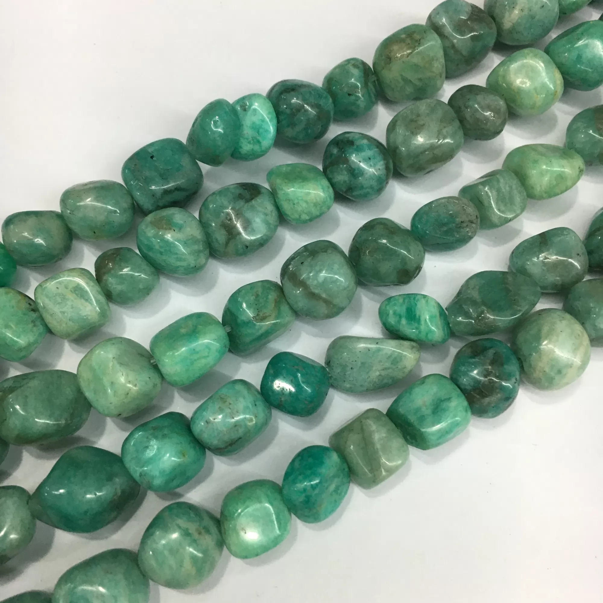 Amazonite, Nuggets, 10-14mm, Approx 380mm