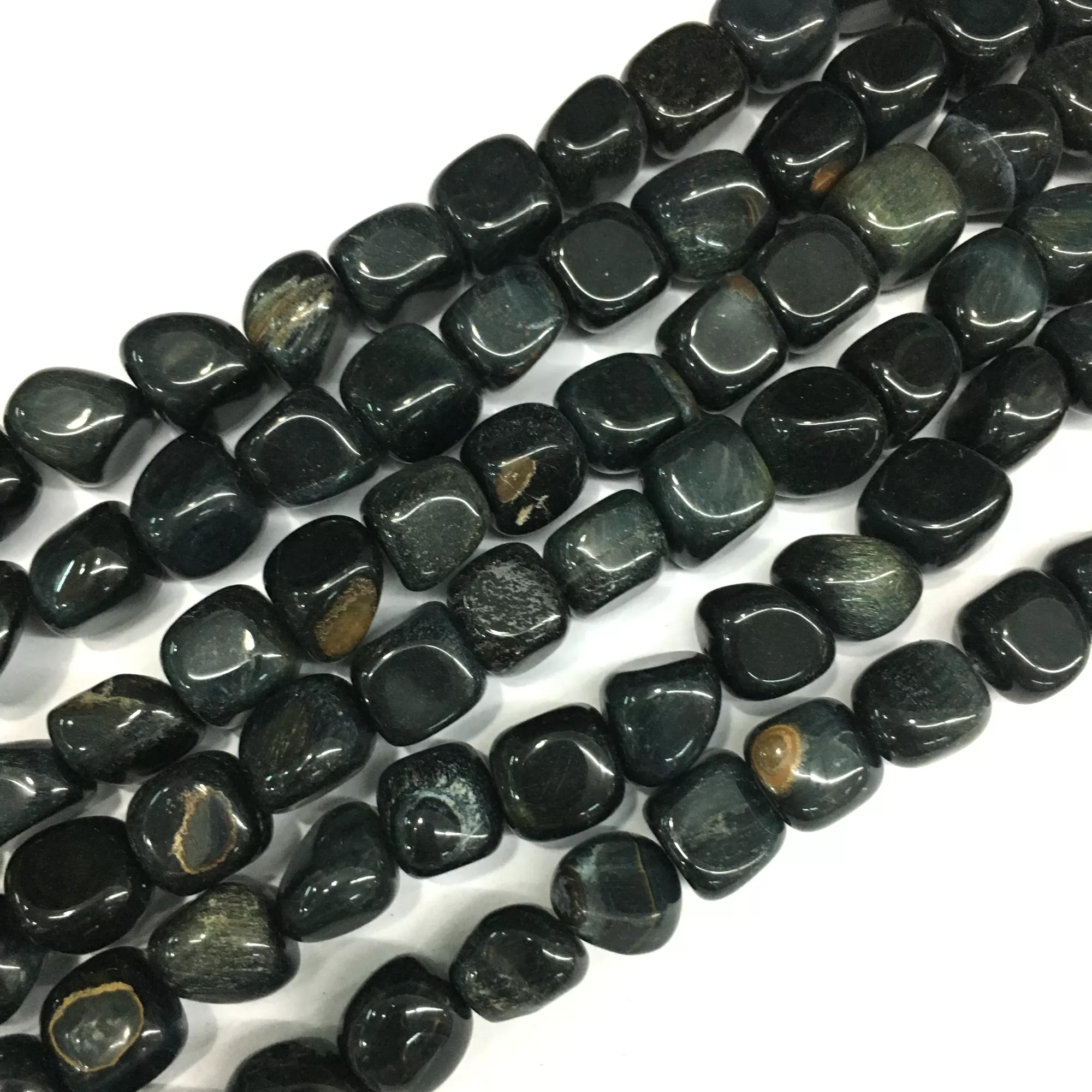 Blue Tiger Eye, Nuggets, 10-14mm, Approx 380mm