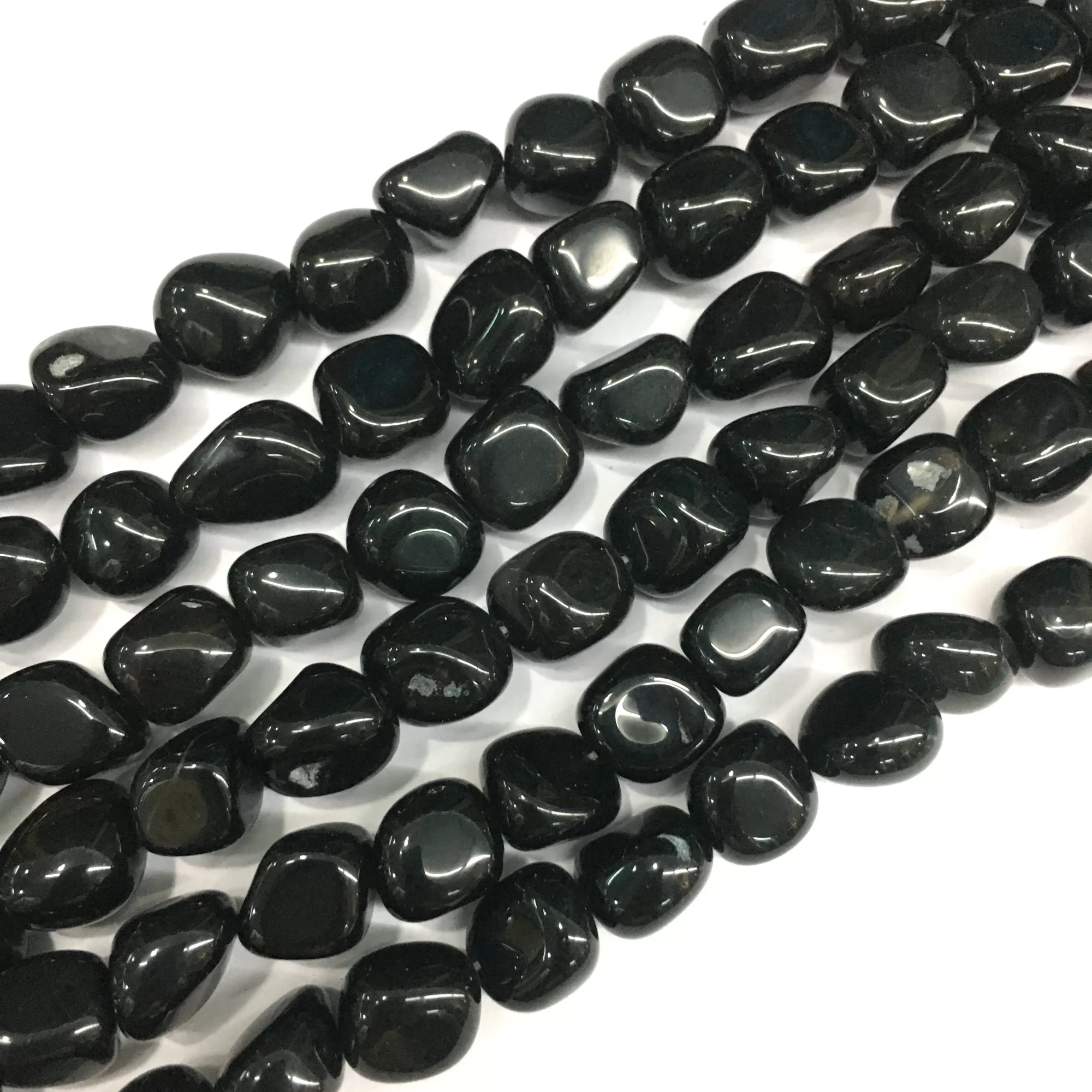Black Stone, Nuggets, 10-14mm, Approx 380mm