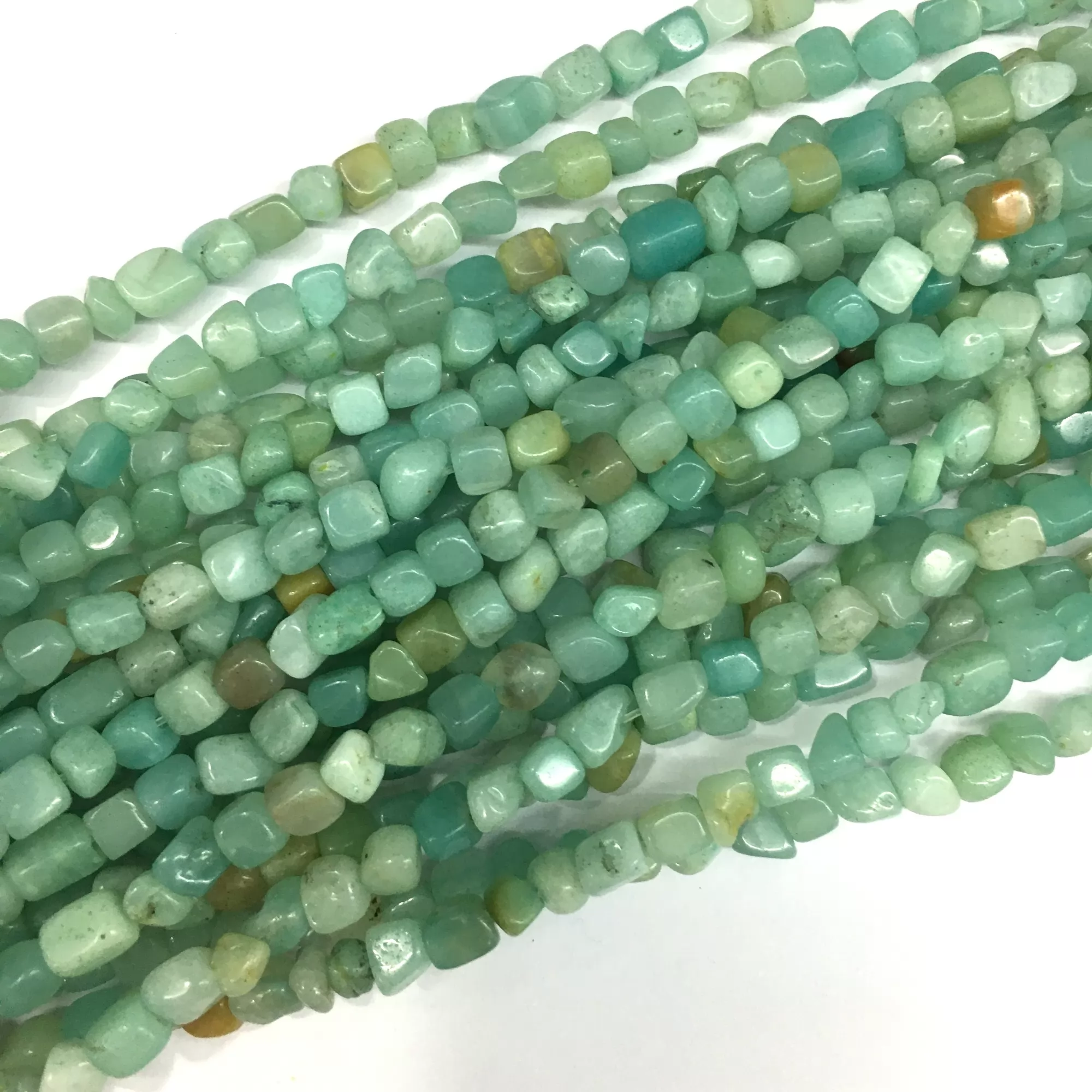 Amazonite, Nuggets, 5-7mm, Approx 380mm