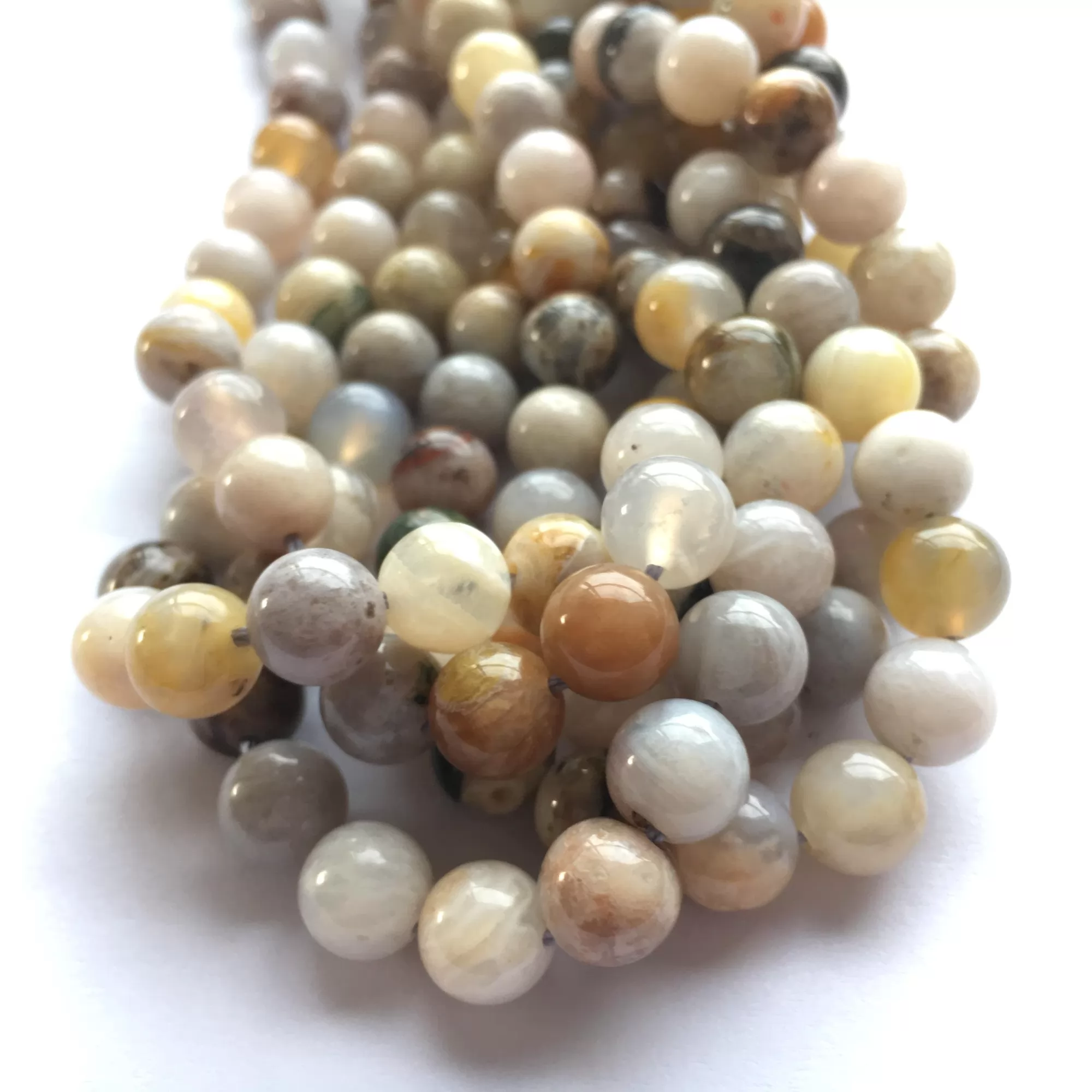 Bamboo Agate, Plain Round, Approx 4mm-12mm, Approx 380mm