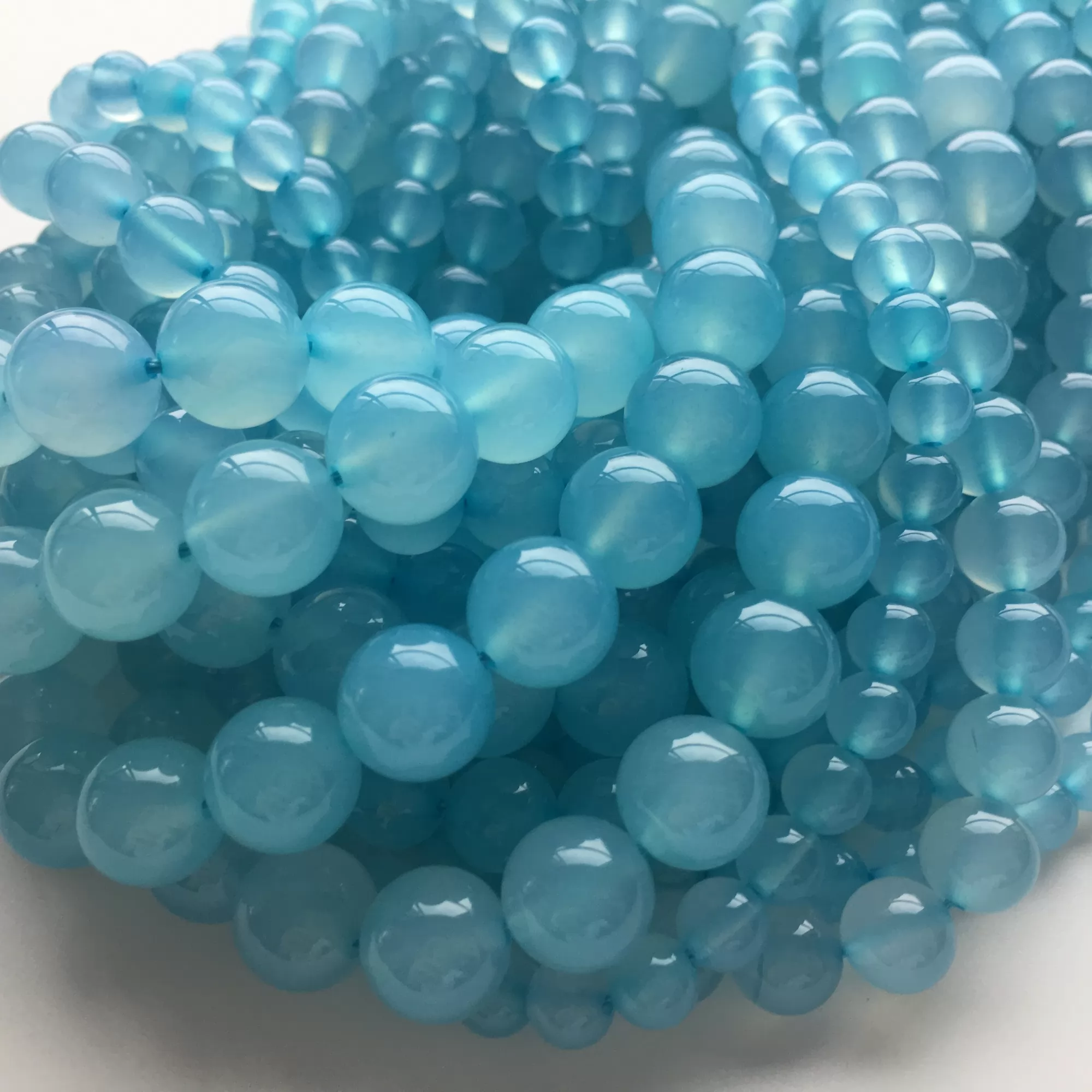 Light Blue Agate, Plain Round, Approx 4mm-12mm, Approx 380mm