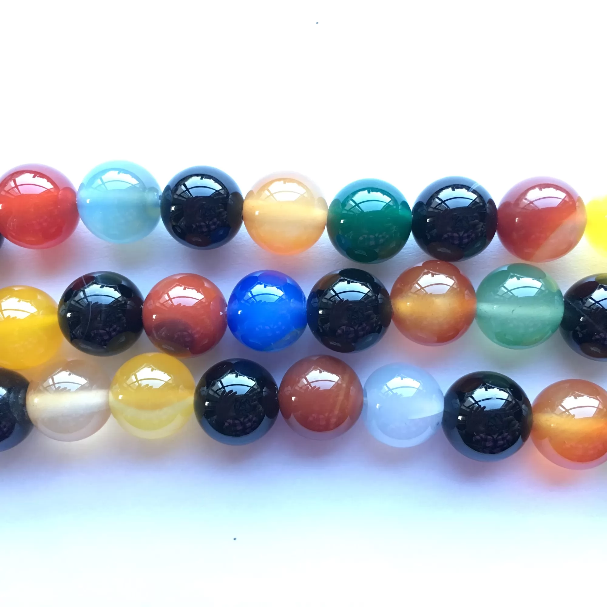 Multi-Color Agate, Plain Round, Approx 4mm-12mm, Approx 380mm